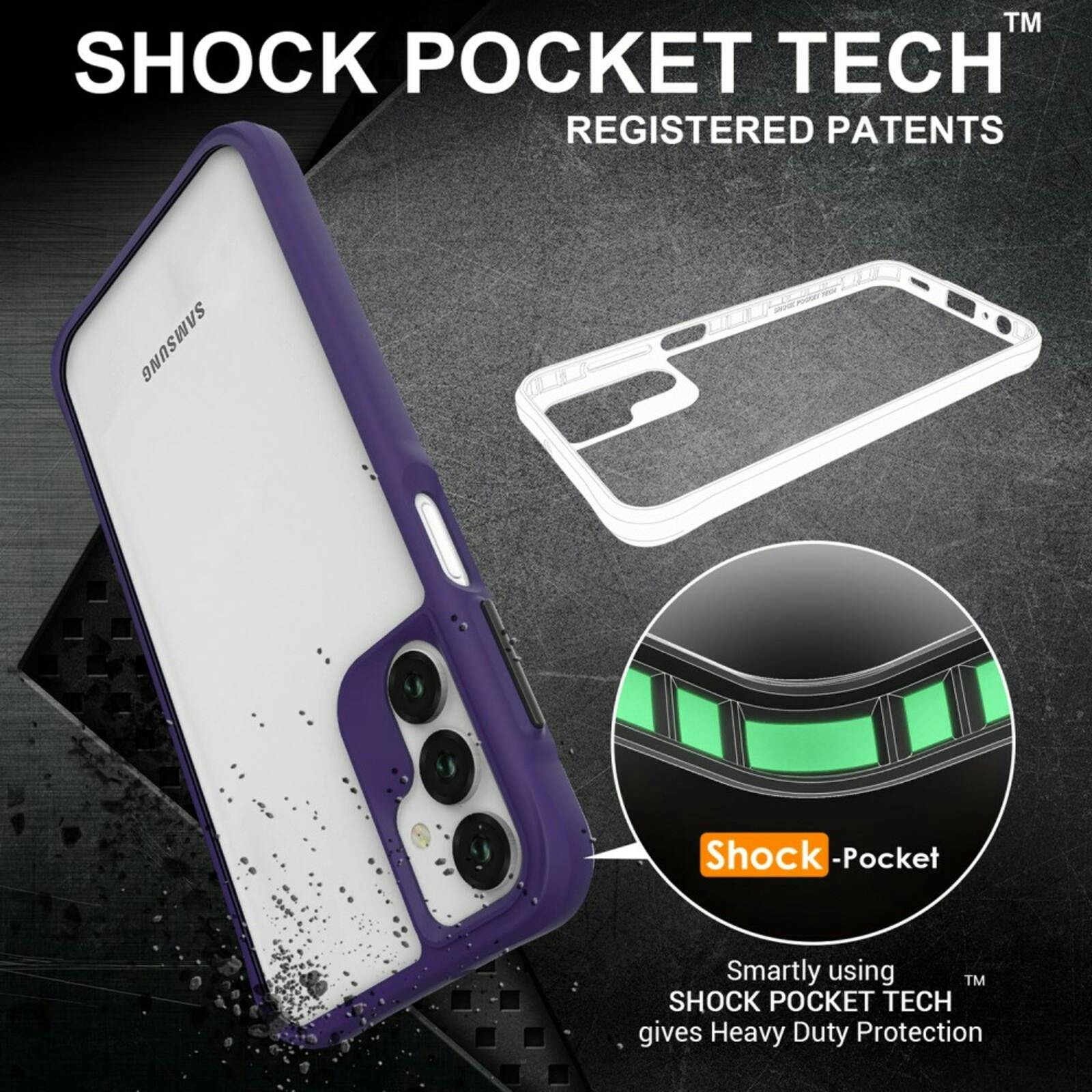 CaseBody Samsung A15 Combat X Beschermhoesje Paars