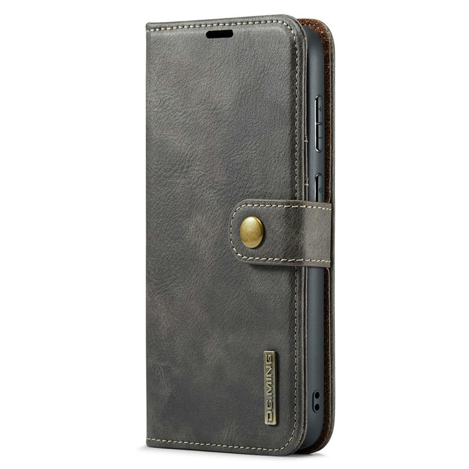 DG.MING Samsung Galaxy S25 Lederen 2-in-1 Wallet Hoesje Grijs