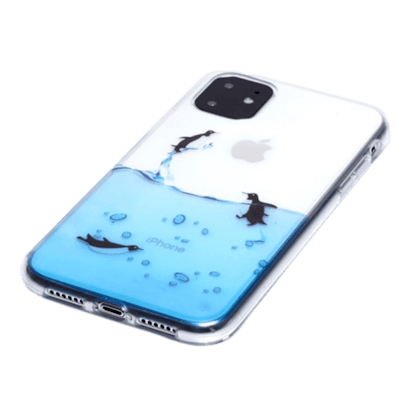 Mocaa iPhone 11 Hoesje Pinguins Blauw