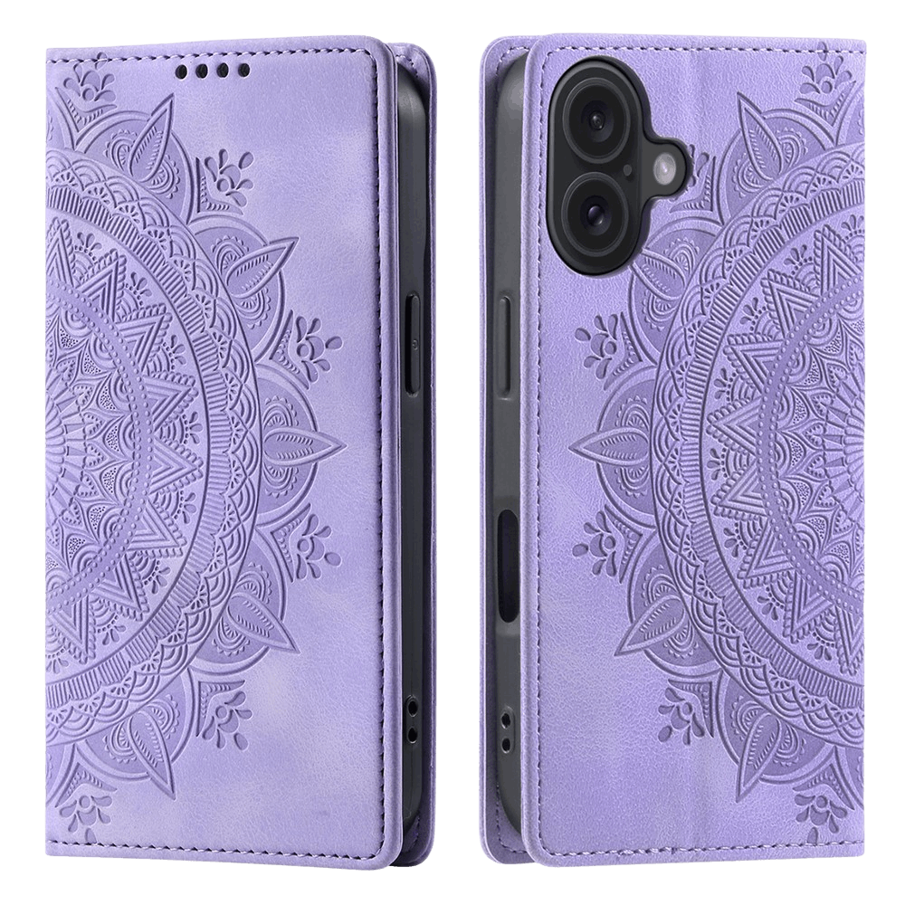 Comfycase Apple iPhone 17 Soft Mandala Bookcase Paars