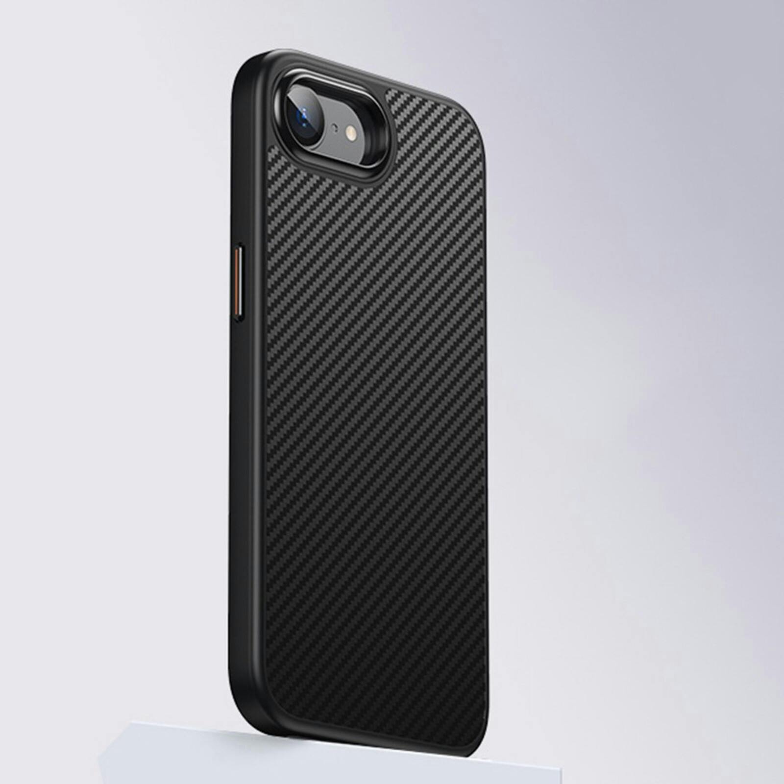 CaseBody Apple iPhone 16e / 17e Carbon Fiber Hoesje Zwart