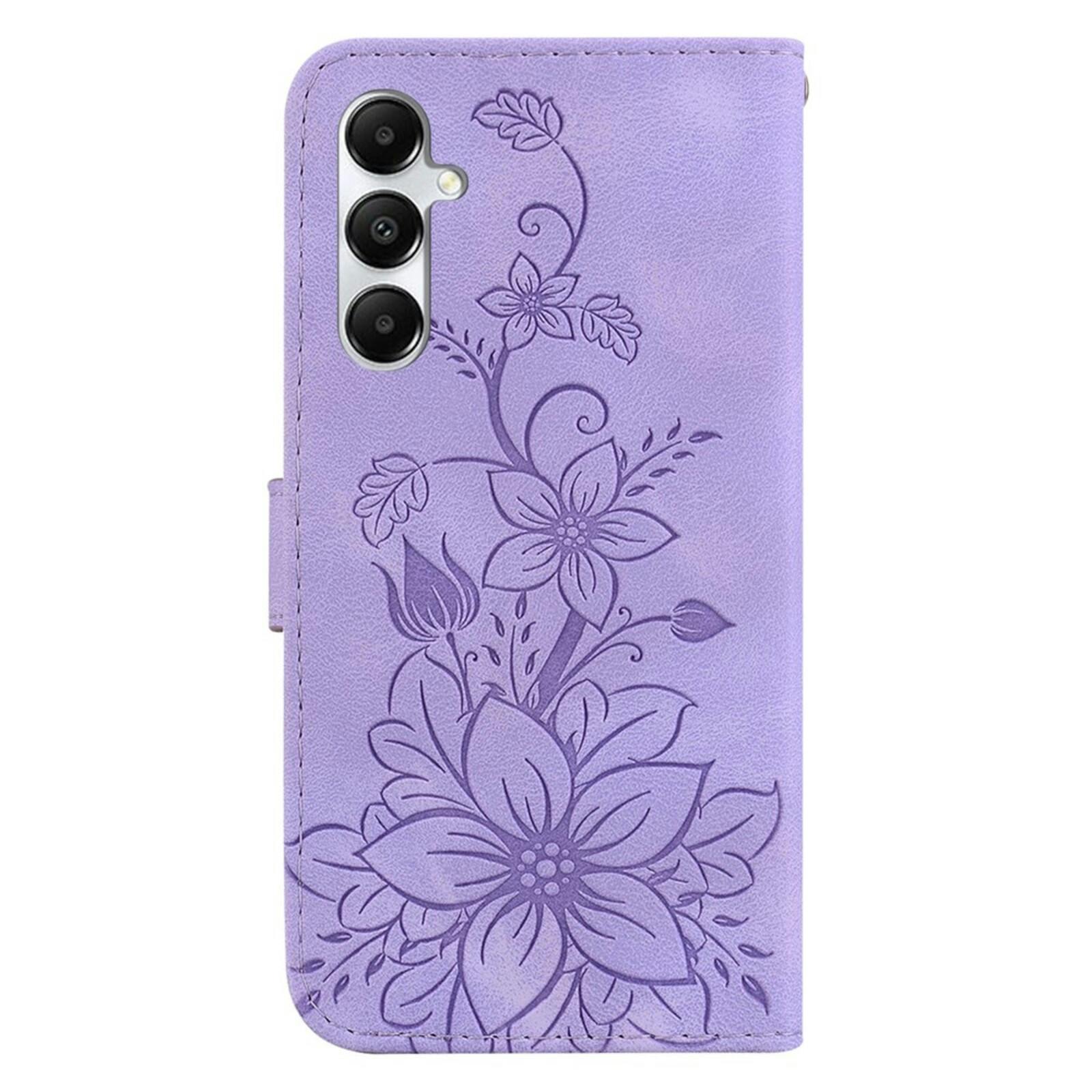 Comfycase Samsung Galaxy A05s Zacht Boek Hoesje met Gravure Paars