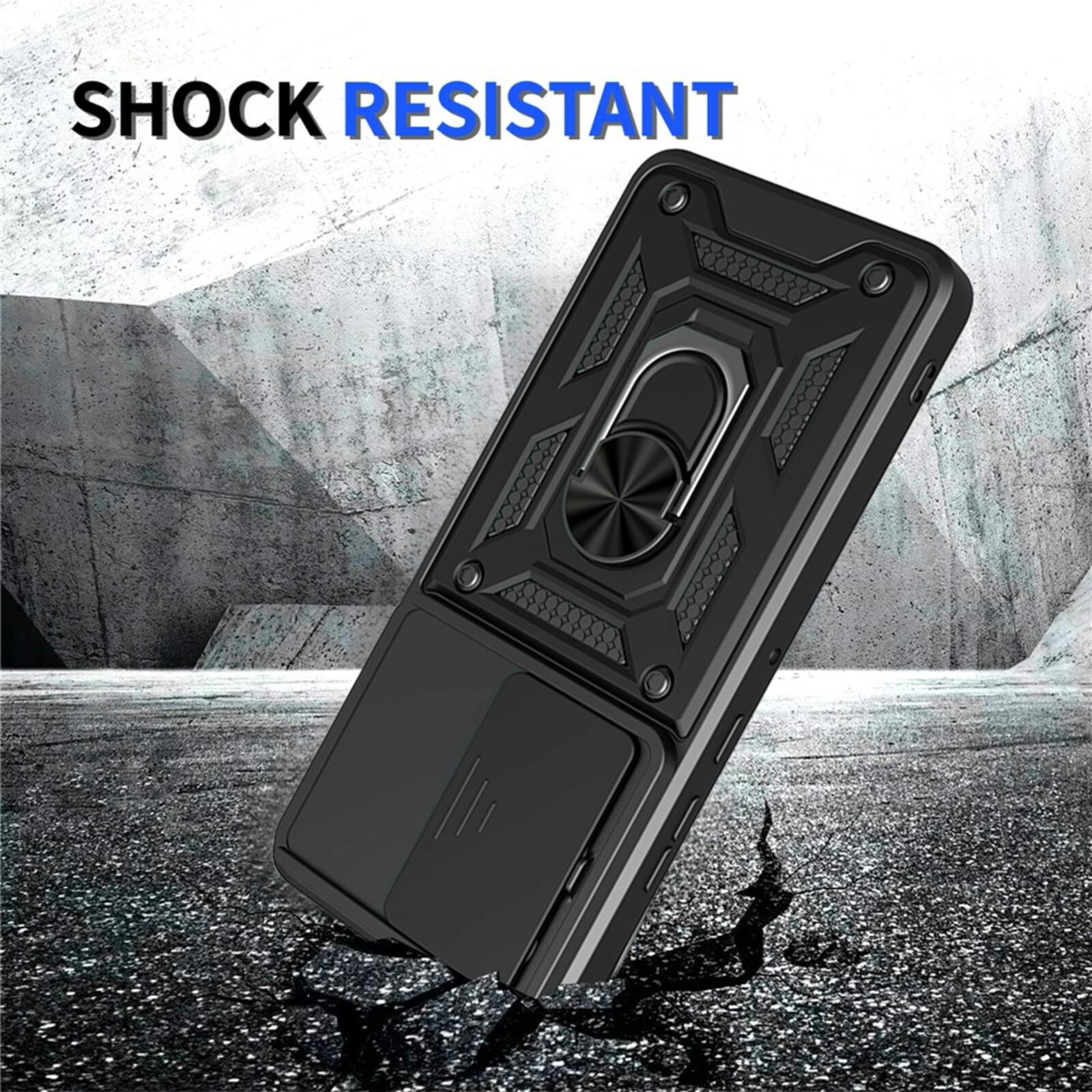 CaseBody Motorola Moto G67 Shield Case met Camera-schuif Zwart
