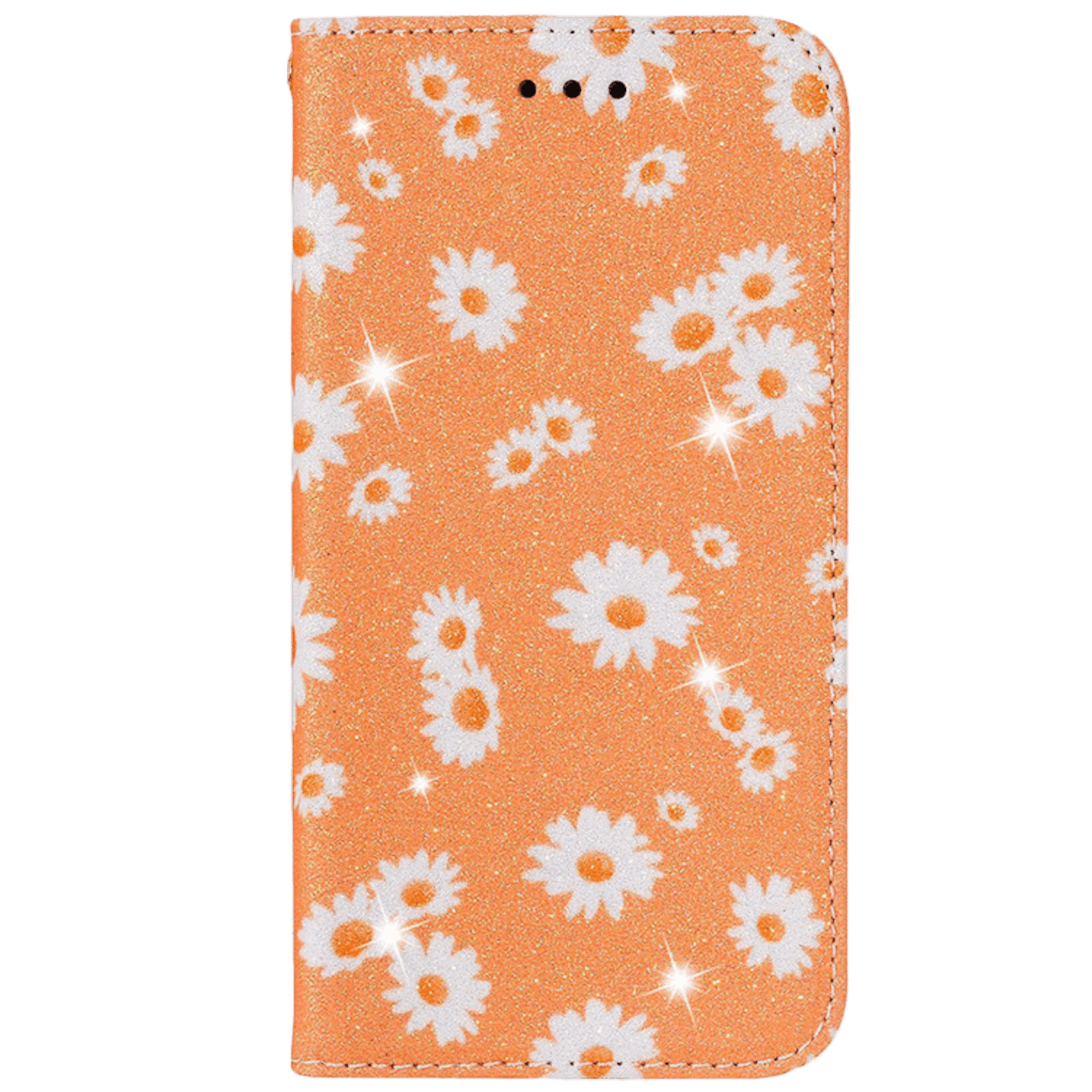 Comfycase Samsung Galaxy A41 Daisy Bookcase Hoesje Orange