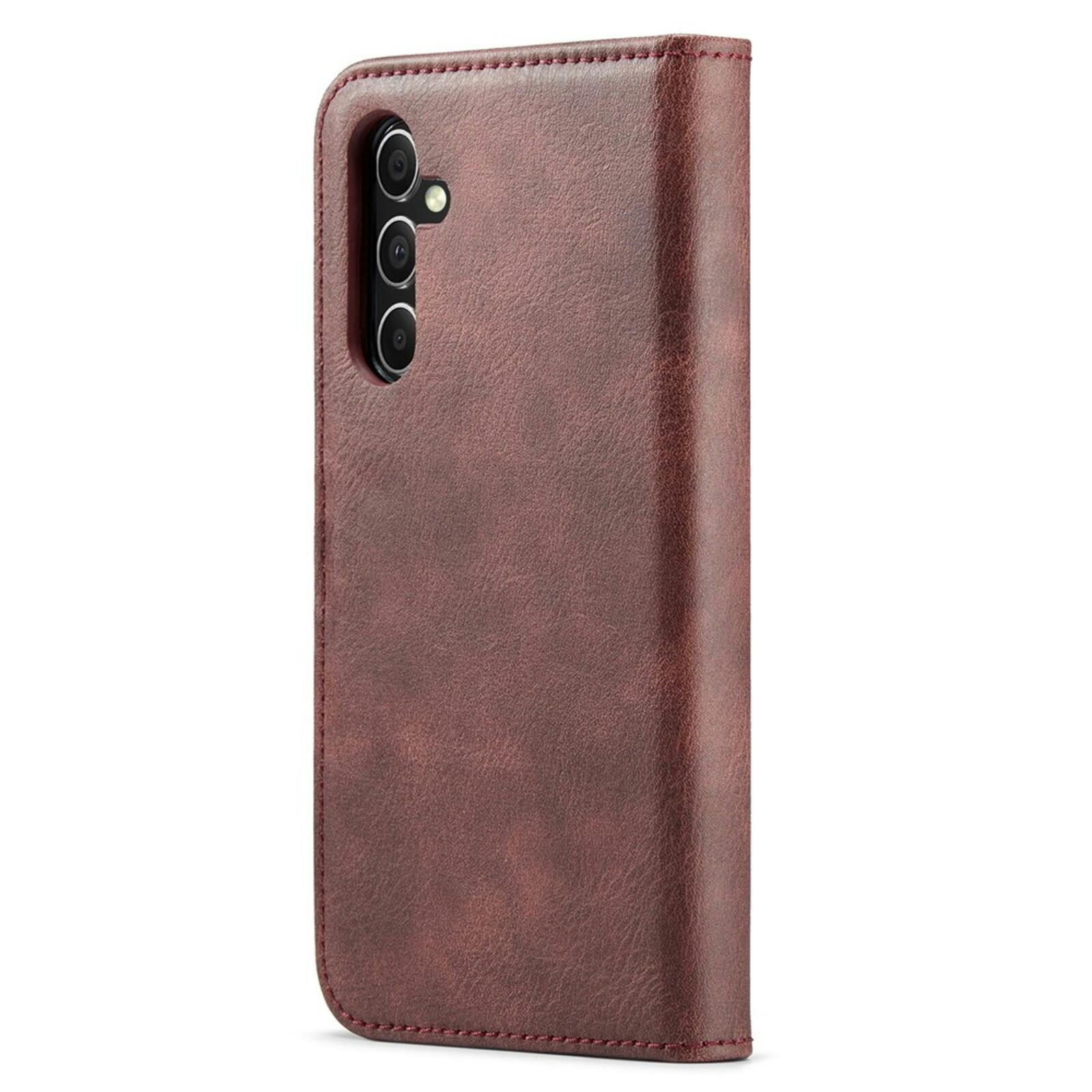 DG.MING Samsung Galaxy S25 Lederen 2-in-1 Wallet Hoesje Rood