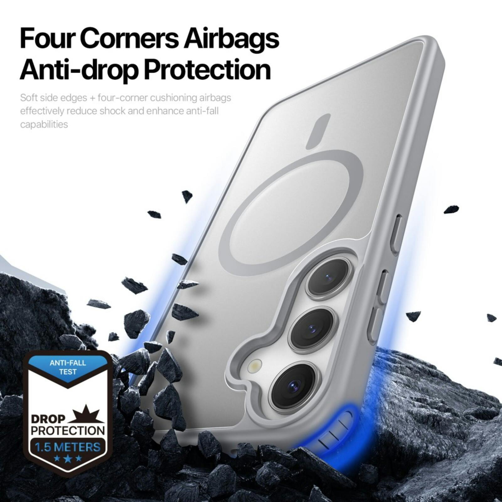 DUX DUCIS Samsung Galaxy S25 Mat MagSafe Hoesje Grijs