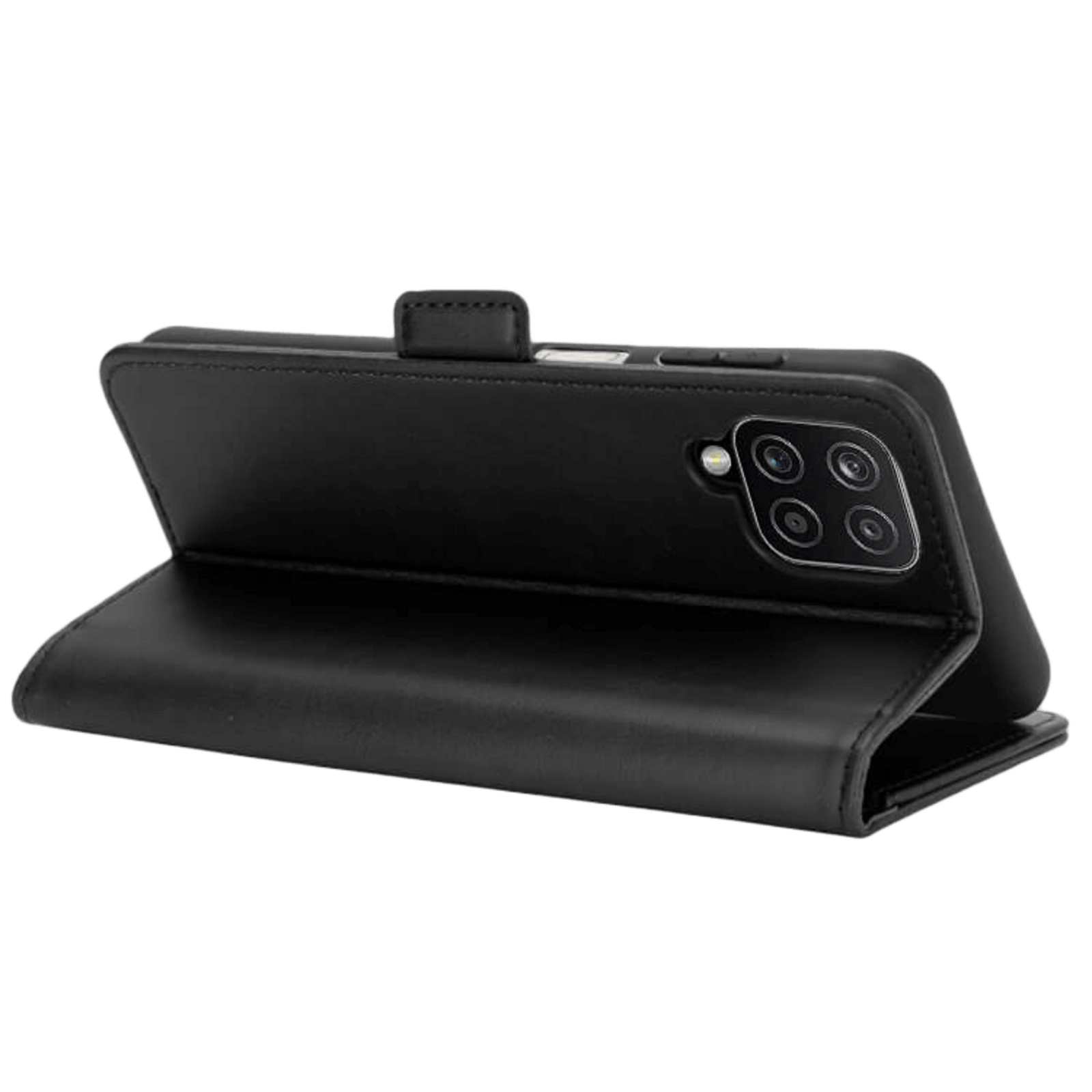 Comfycase Samsung Galaxy A12 Bookcase Beschermhoesje Zwart