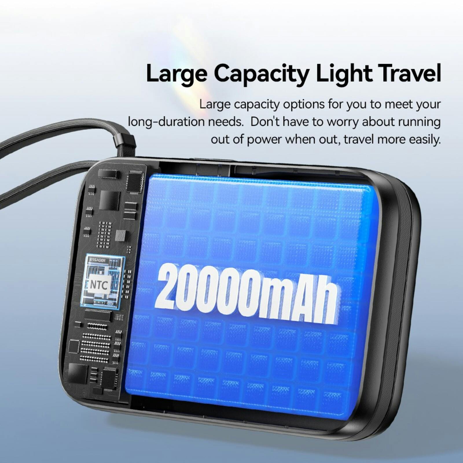 Essager 65W Rapid Portable Powerbank 20.000mAh Zwart
