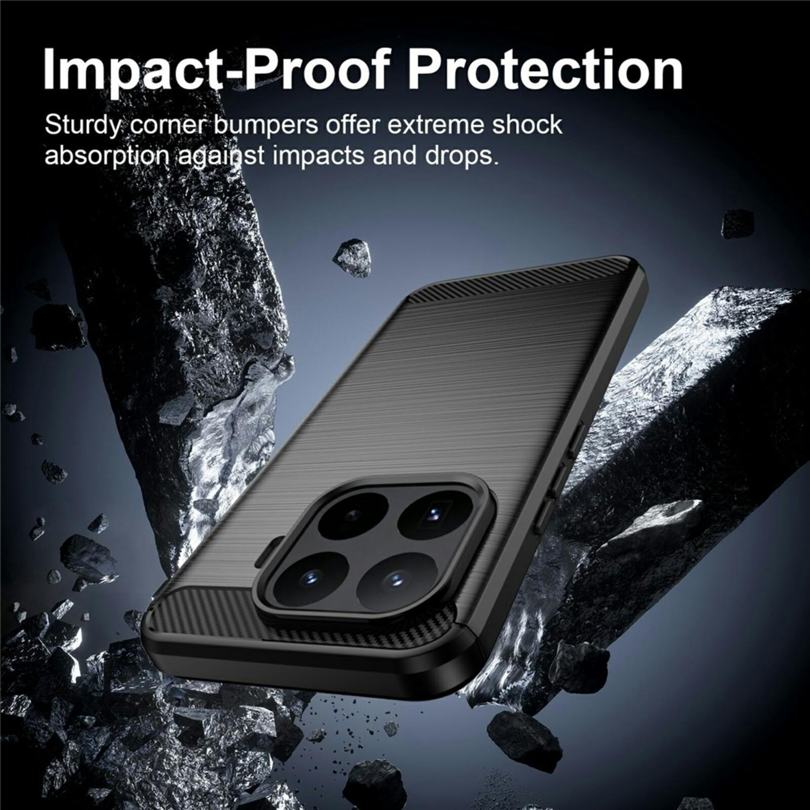 Mocaa Xiaomi 17T Pro Brushed Beschermhoesje Zwart