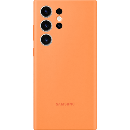 Samsung Galaxy S23 Ultra Siliconen Hoesje Oranje - Voorkant