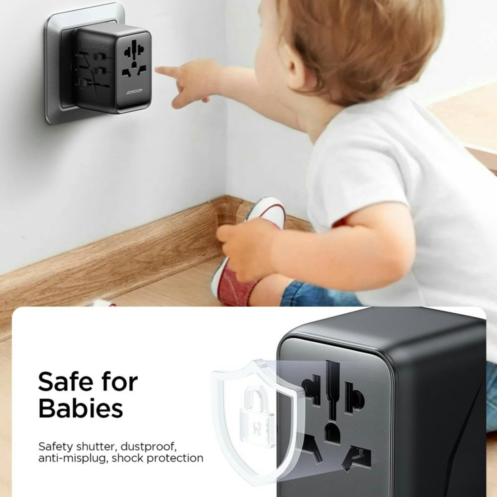 Joyroom Global Travel Adapter 17W Zwart