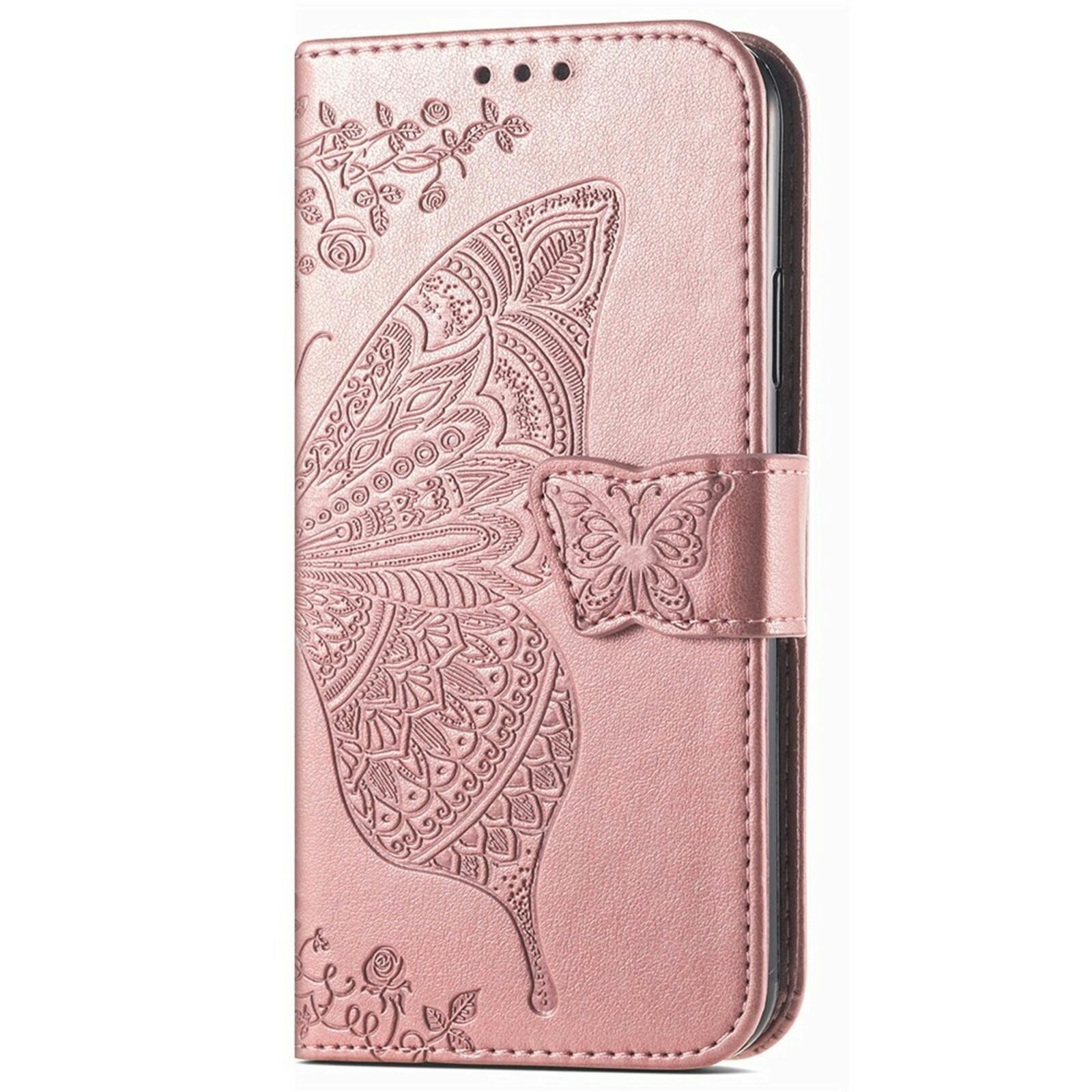 Comfycase Samsung A55 Butterfly Gravure Book Hoesje Roze