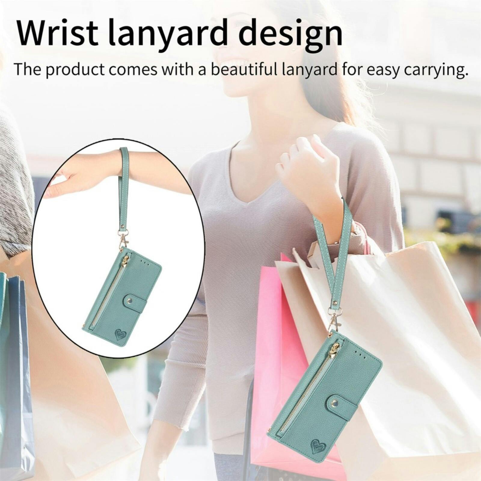 Mocaa Samsung Galaxy A56 Love Heart Wallet Hoesje Groen