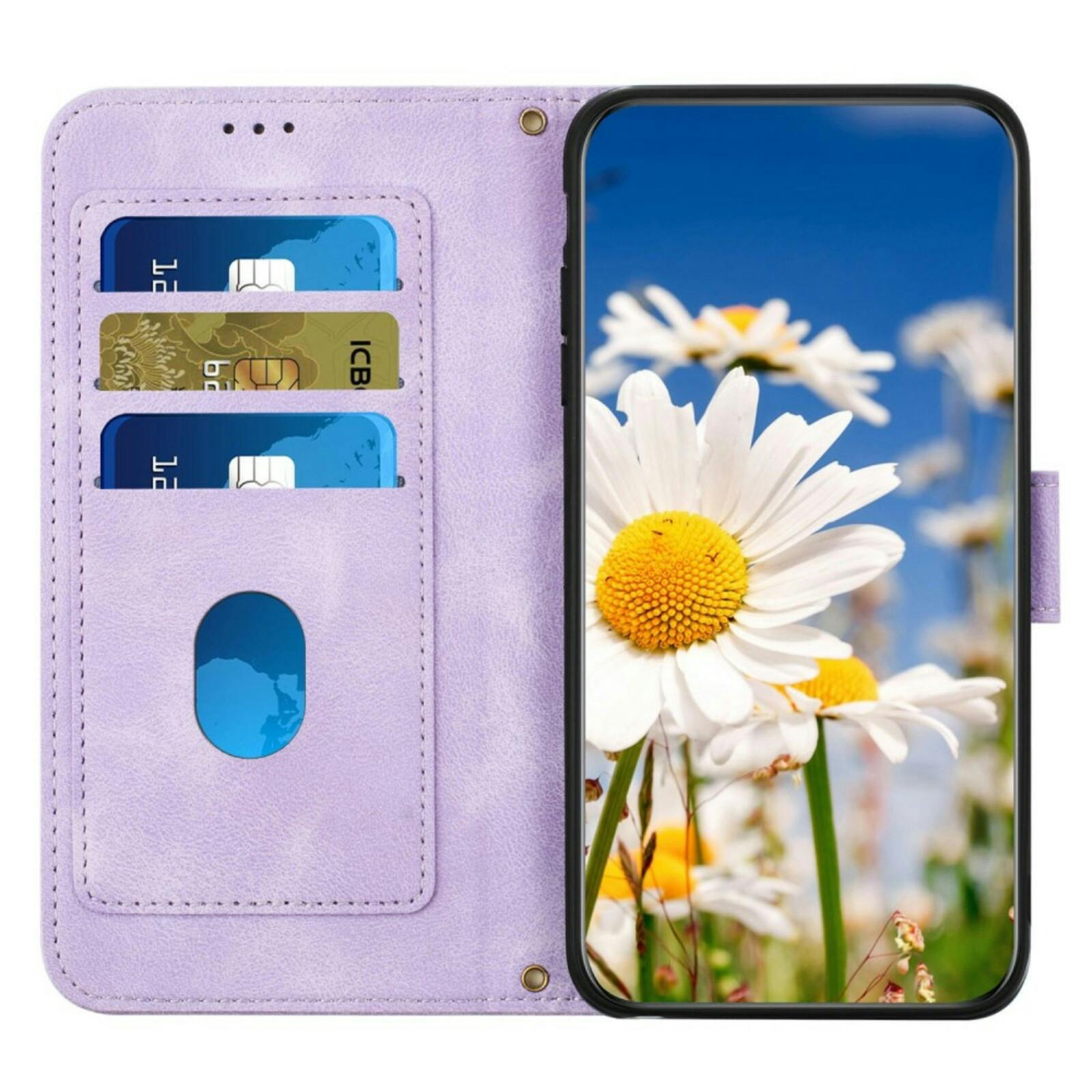 Mocaa Apple iPhone 15 Floral Series Bookcase Paars