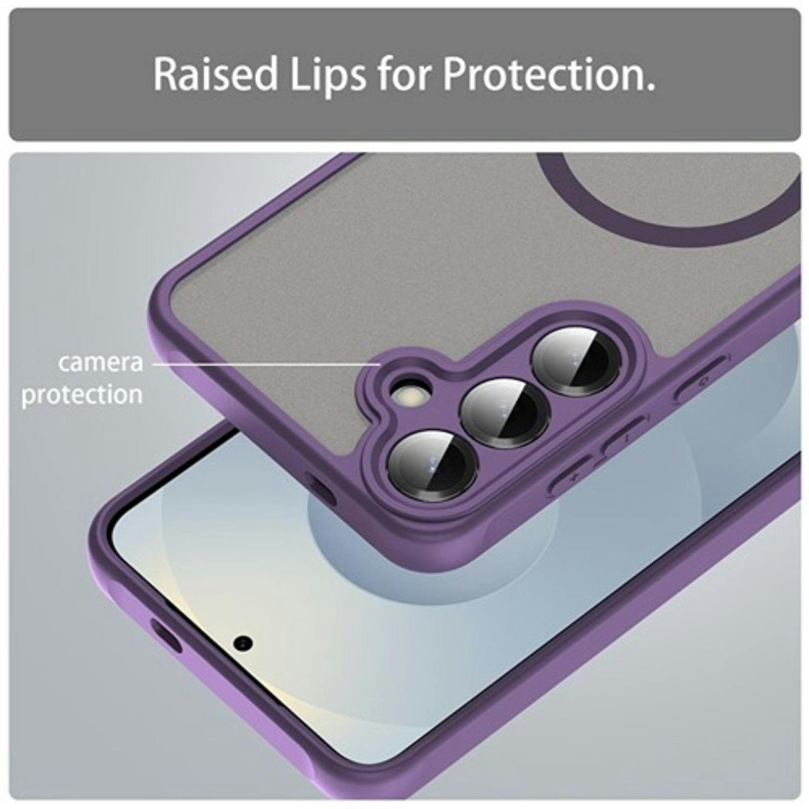 CaseBody Samsung A56 Slim Anti-Shock MagSafe Hoesje Paars