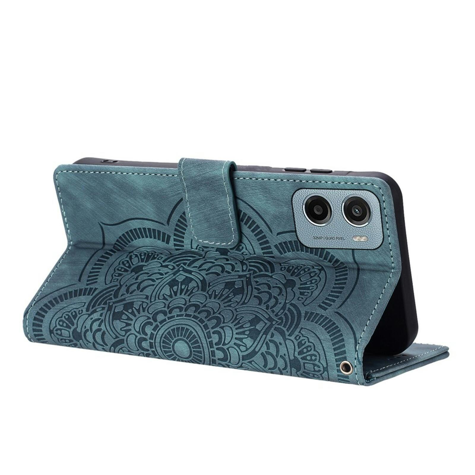 Comfycase Motorola Moto E15/G05 Mandala Wallet Blauw