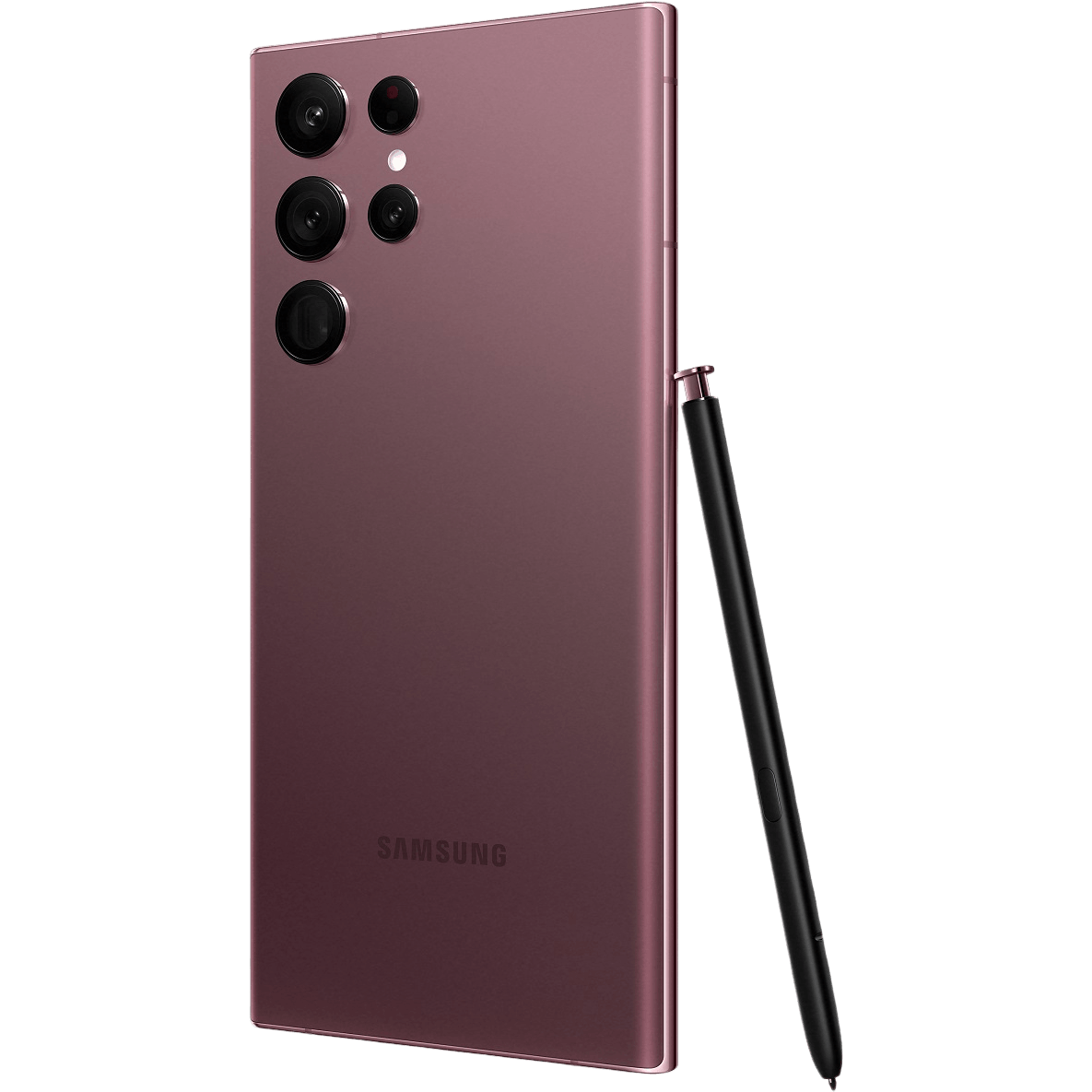 Achterkant schuin Samsung Galaxy S22 Ultra toestel met camera-eiland