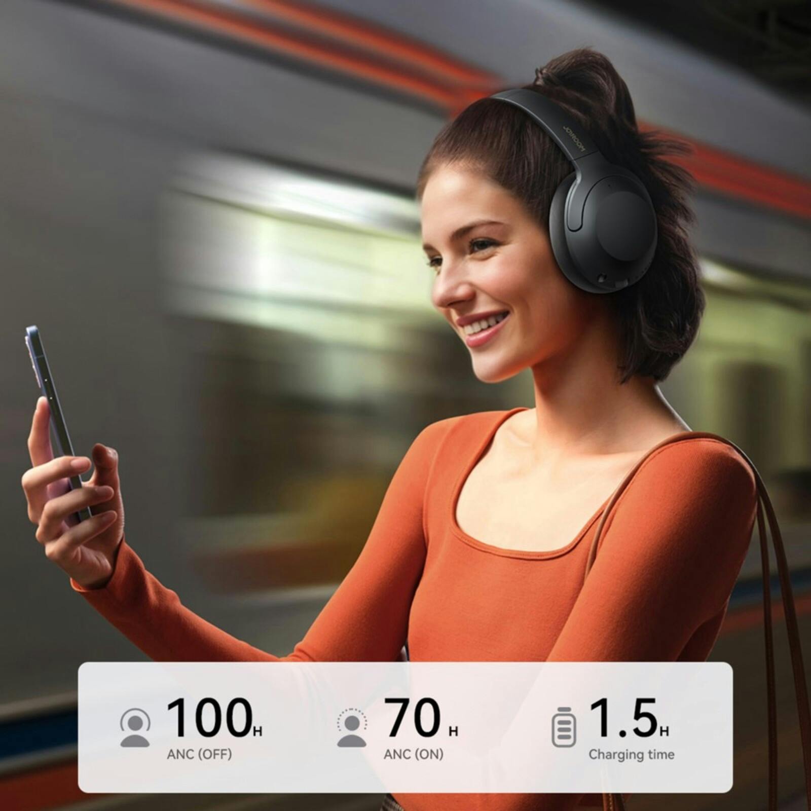 Joyroom ANC Wireless Headphones Zwart