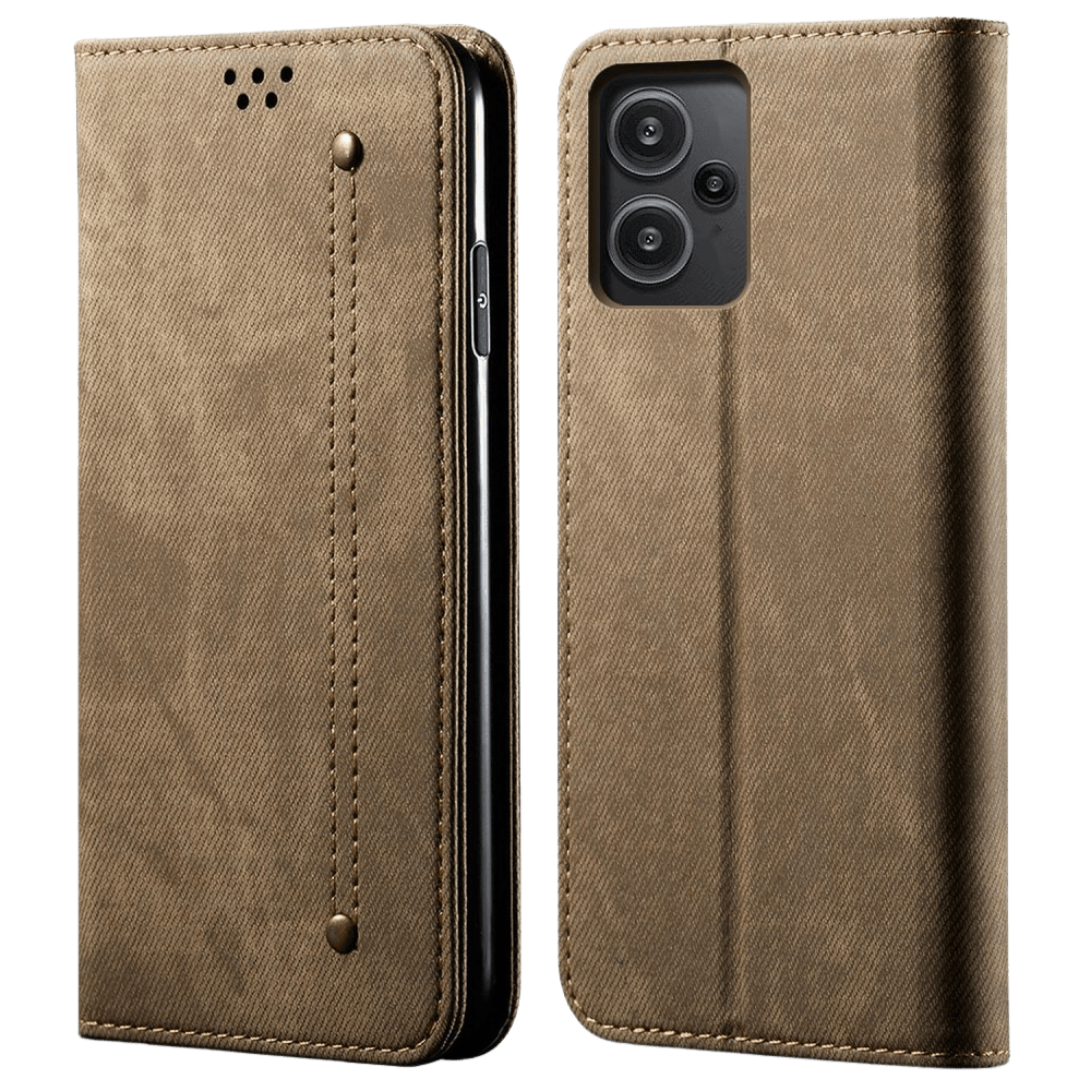 CaseBody Xiaomi Redmi Note 13 Pro Plus Denim Bookcase Bruin