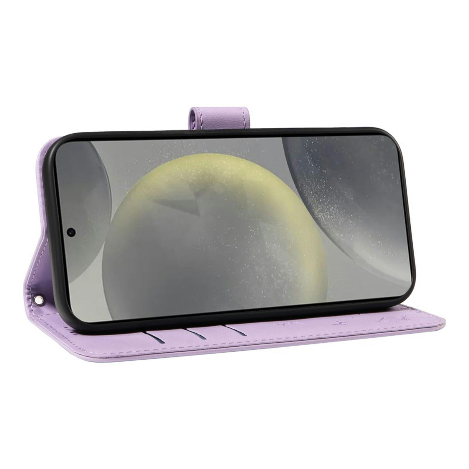 Comfycase Samsung S25 / S24 Dandelion Bookcase Hoesje Paars