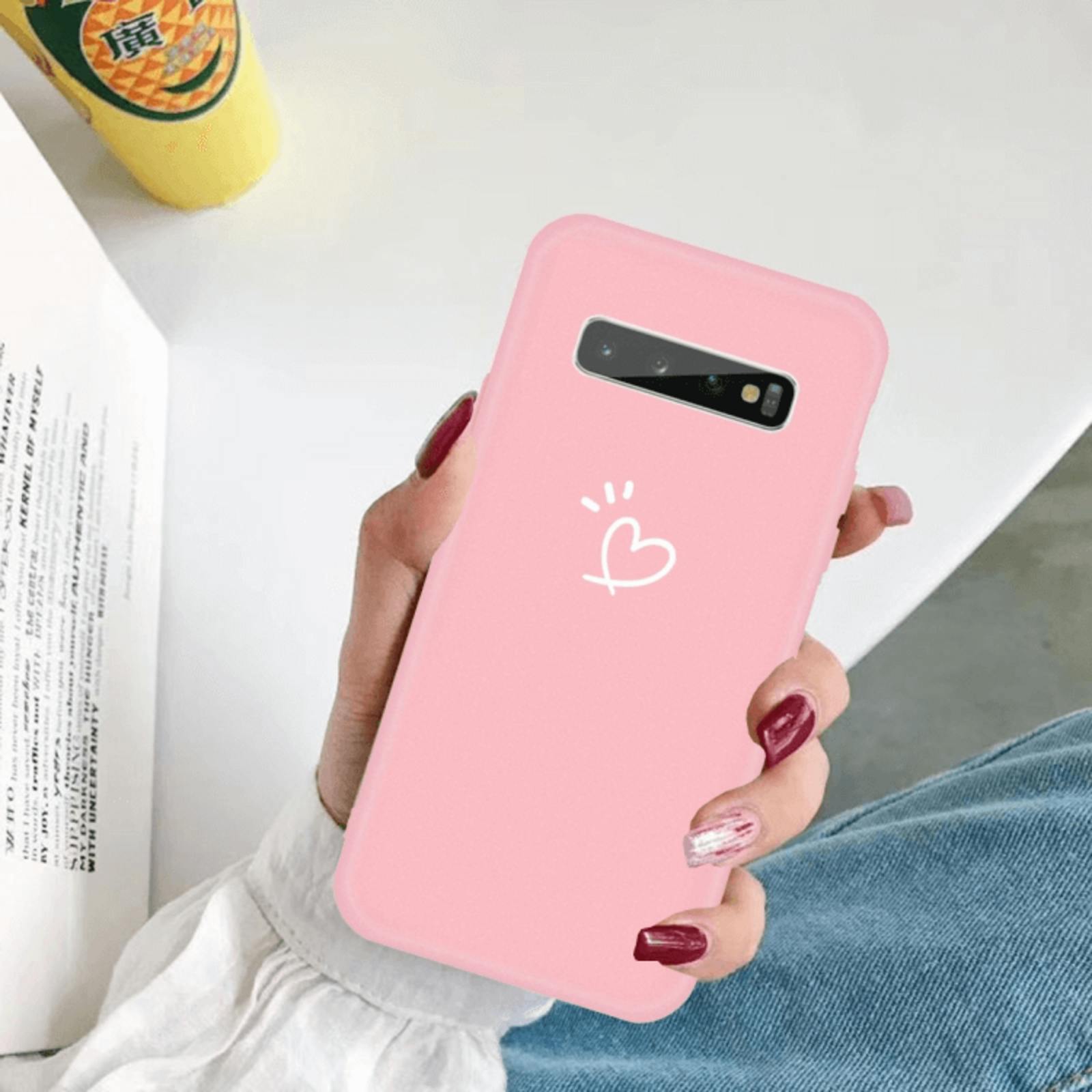 Mocaa Samsung Galaxy S10 Love Heart Case Roze