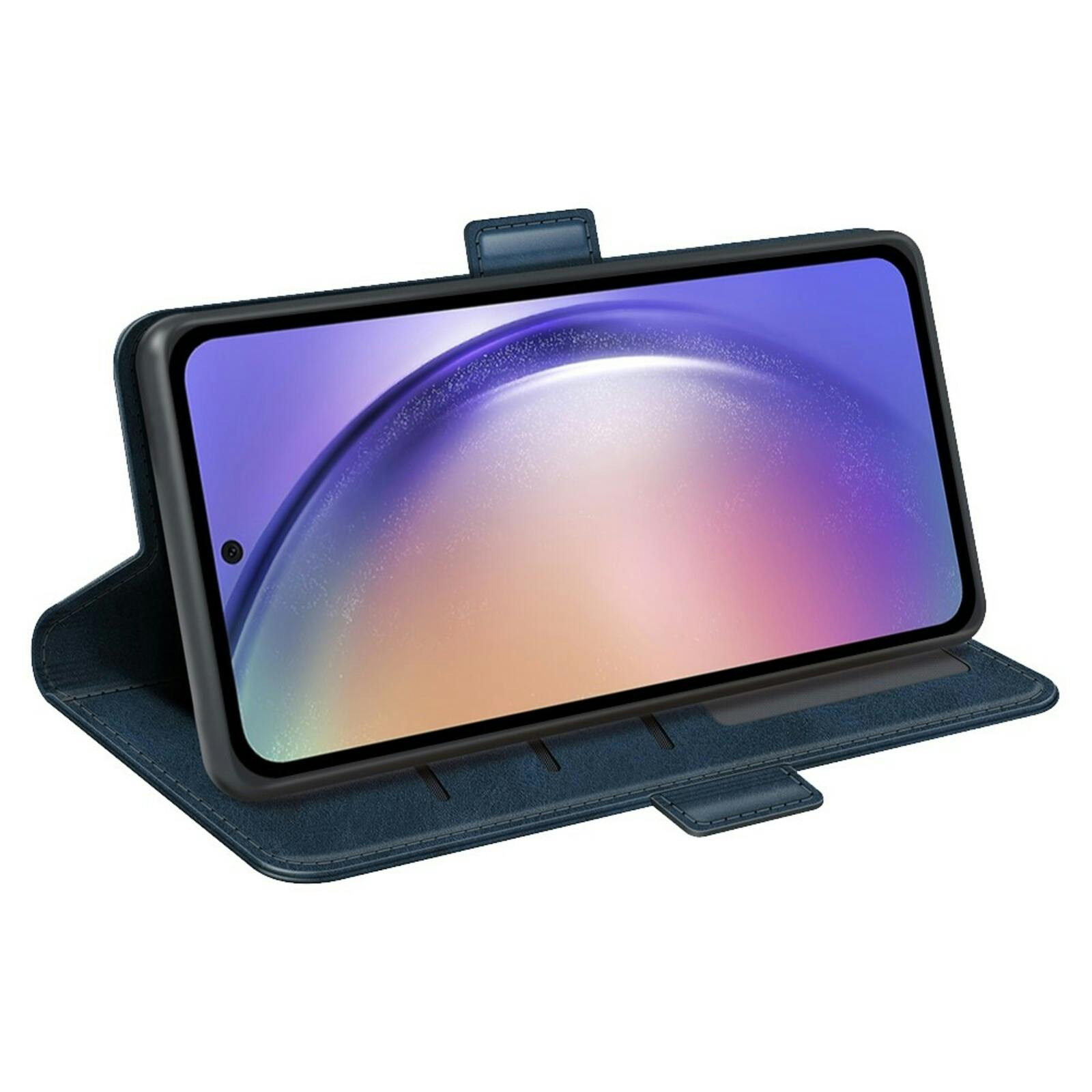 Comfycase Samsung Galaxy A55 Bookcase Hoesje Blauw