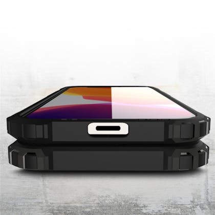 CaseBody iPhone 12 (Pro) Shockproof Hoesje Steel Armor Zilver