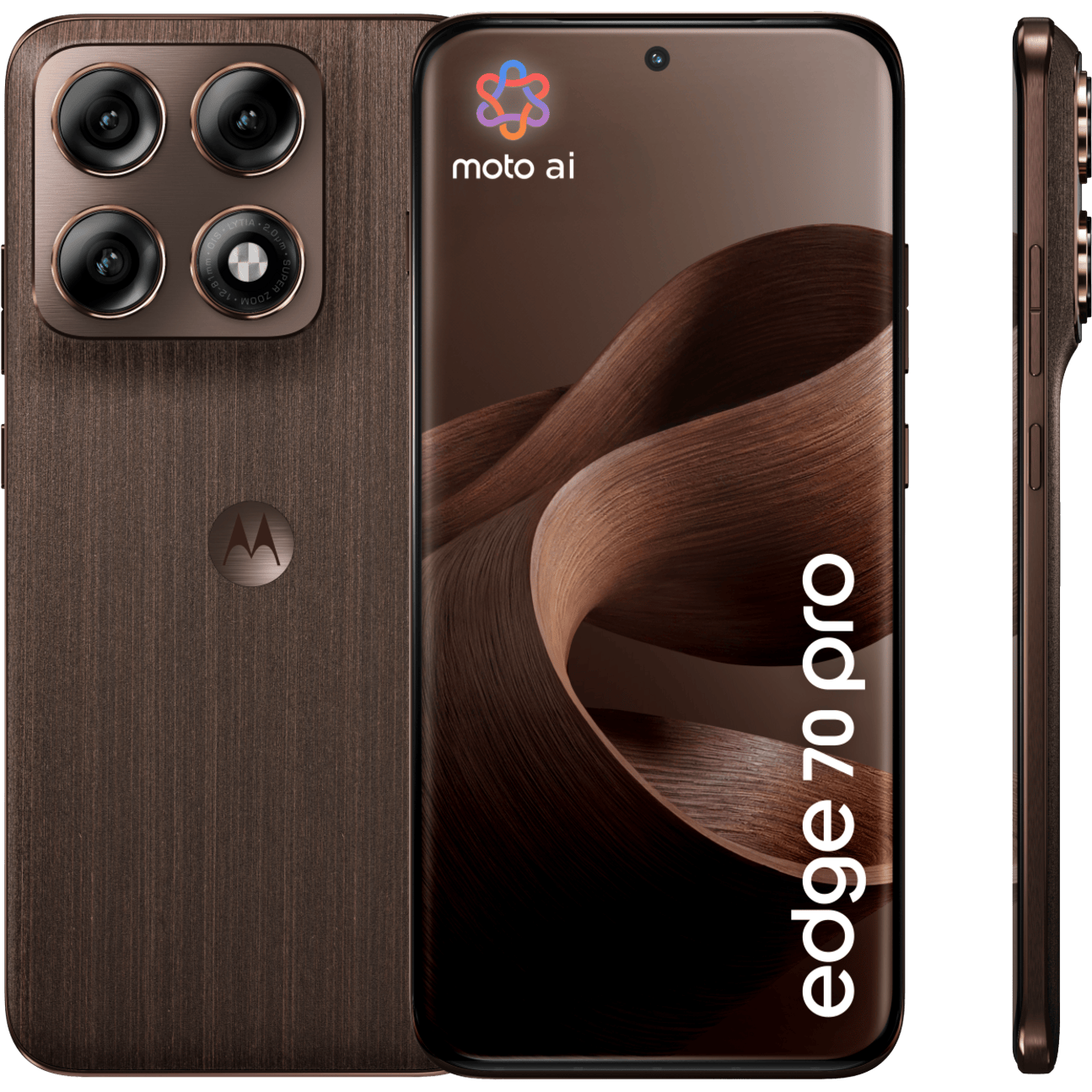 Motorola Edge 70 Pro Chicory Coffee - Voorkant & achterkant