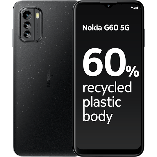 Nokia G60 5G Pure Black - Voorkant & achterkant