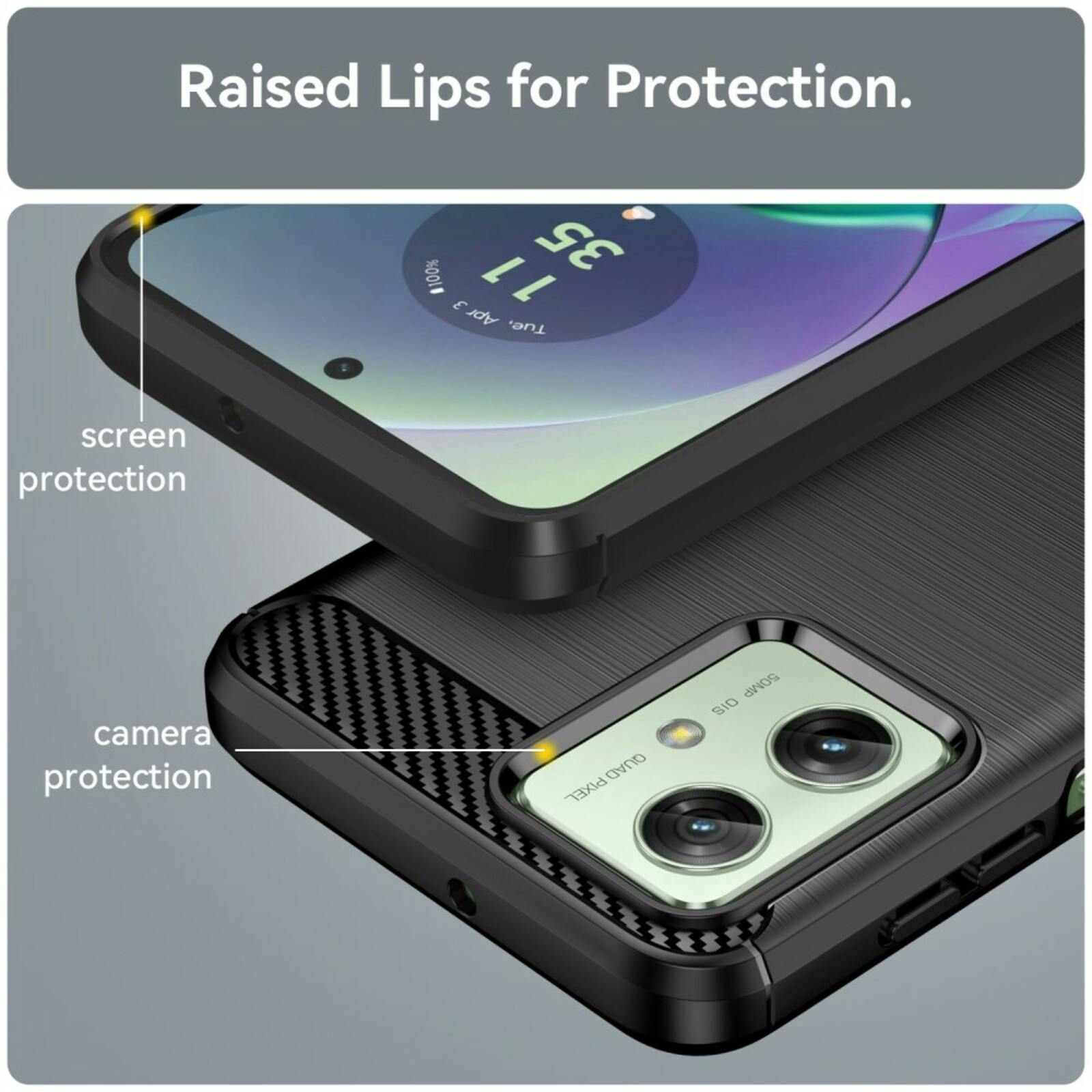 Mocaa Motorola G54 Schokbestendig Hoesje Zwart