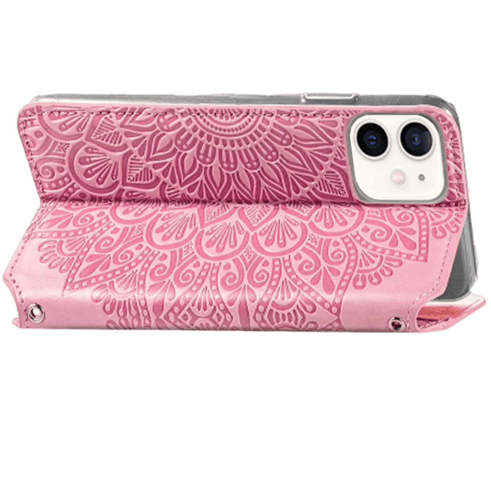 Mocaa iPhone 12 Mini Designz Magnetisch Mandala Portemonnee Hoesje Roze