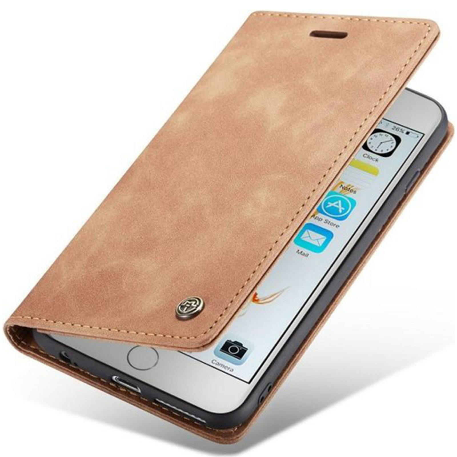 Caseme iPhone 6 Plus / 6s Plus Business Wallet Bookcase Hoesje Bruin