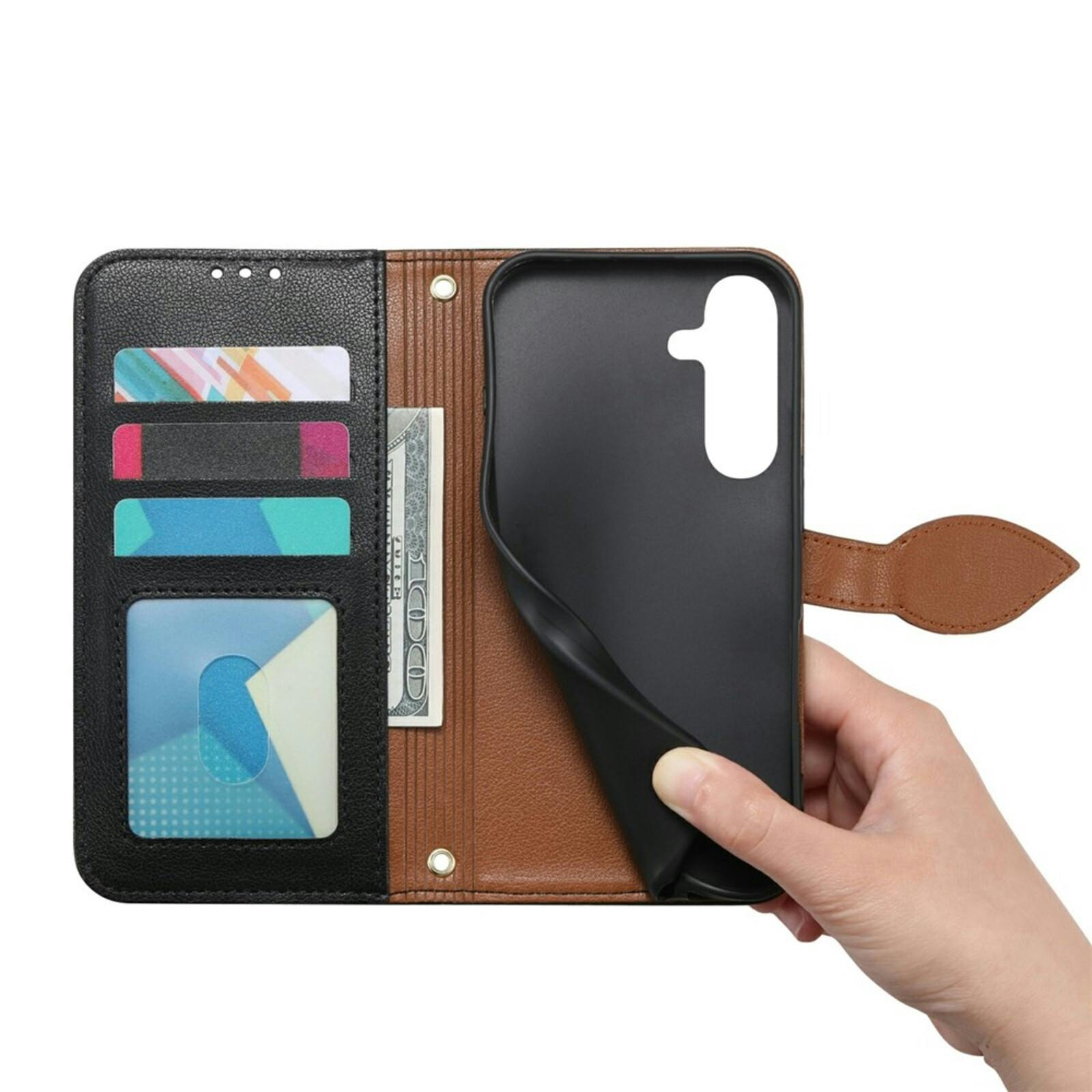 Comfycase Samsung Galaxy S26 FE Book Case met Bladsluiting en Polsband Zwart
