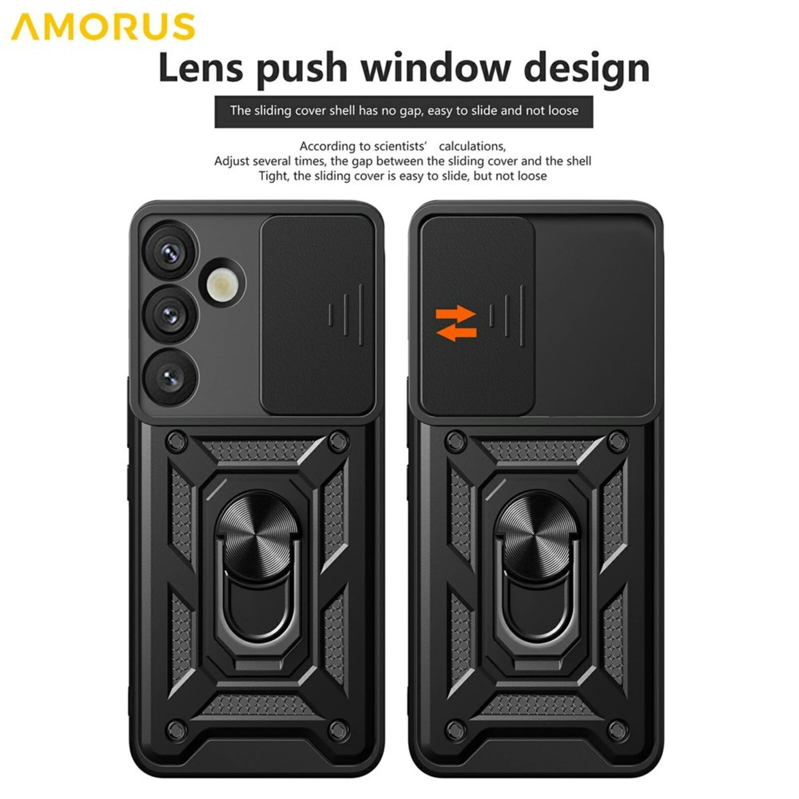 Amorus Samsung Galaxy S26 Plus Shield Case met Camera-schuif Groen