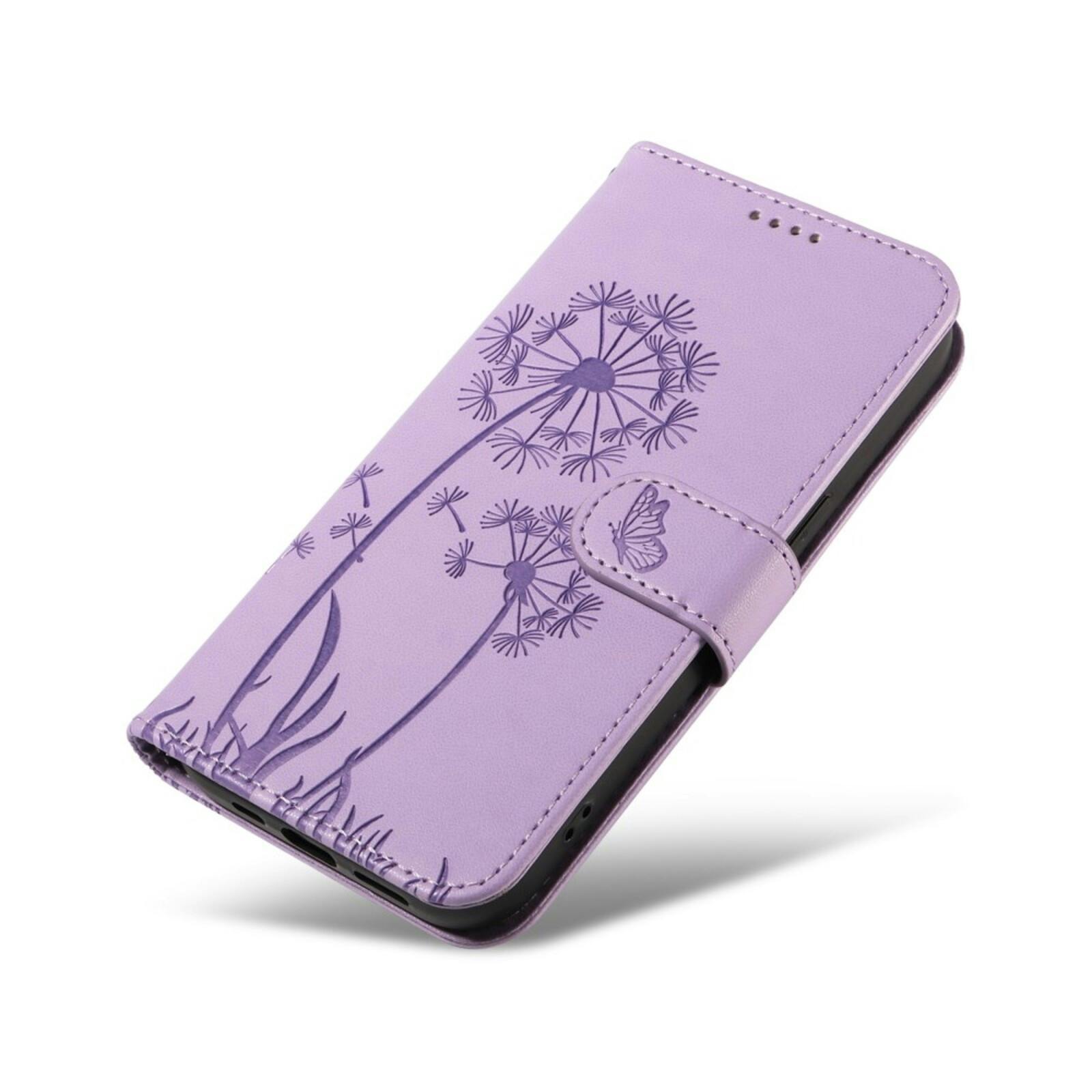 Comfycase Samsung S25 Plus / S24 Plus Dandelion Bookcase Hoesje Paars
