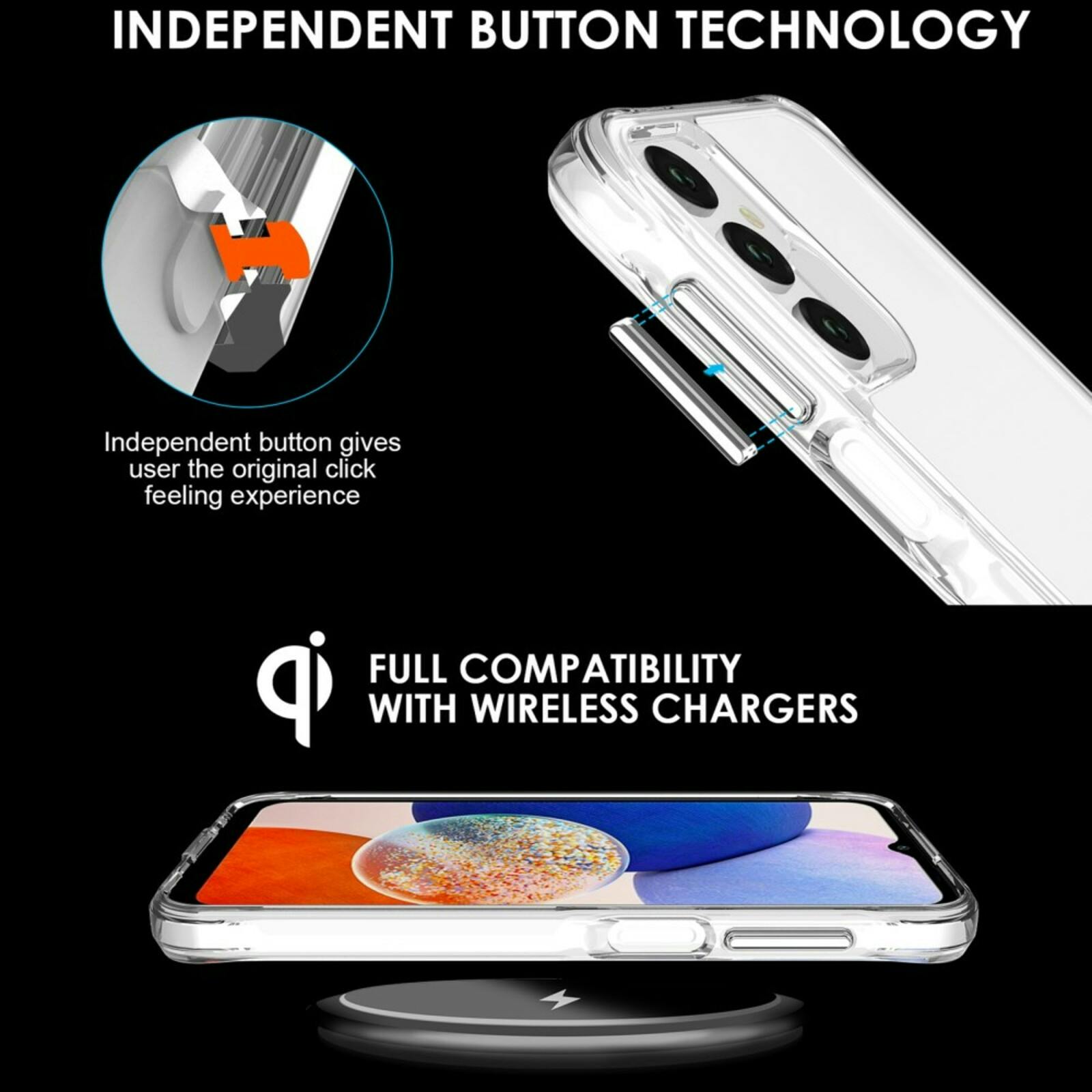 CaseBody Samsung A15 Dual Layer Anti-Shock Hoesje Transparant