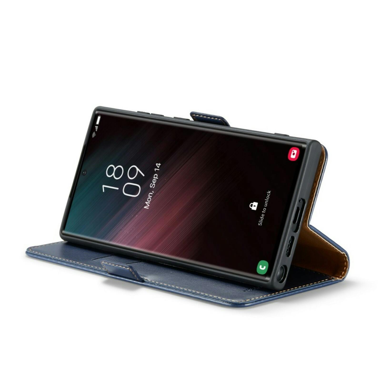 Fierre Shann Samsung Galaxy S24 Ultra Slim Wallet Hoesje Zwart