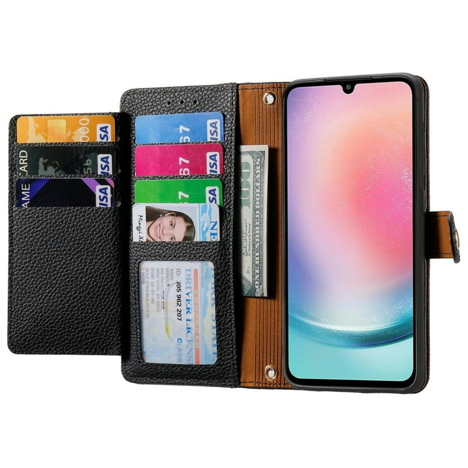 Mocaa Samsung Galaxy A25 Love Heart Wallet Hoesje Zwart