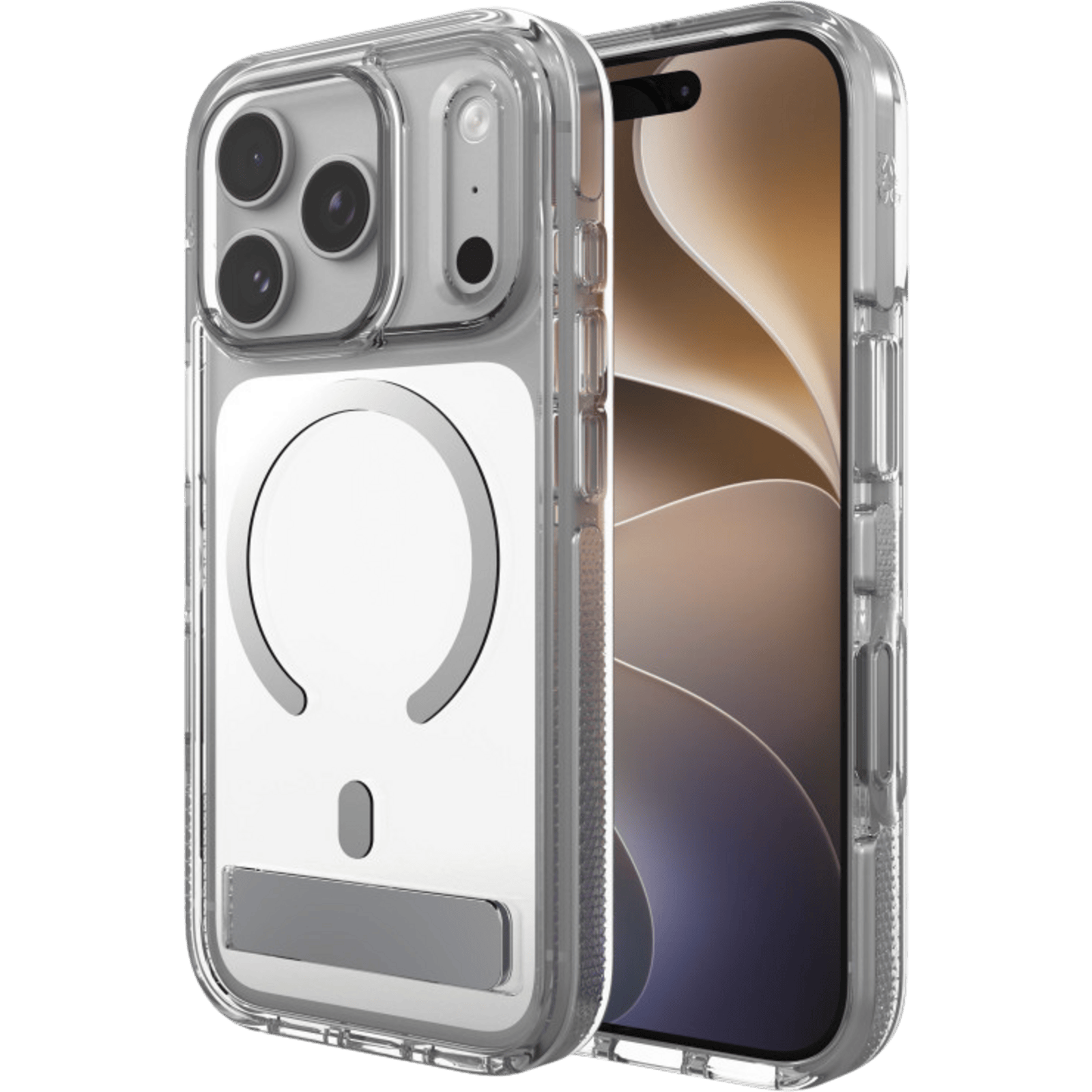 ZAGG iPhone 17 Pro / 18 Pro Santa Cruz MagSafe Hoesje met Kickstand Zilver