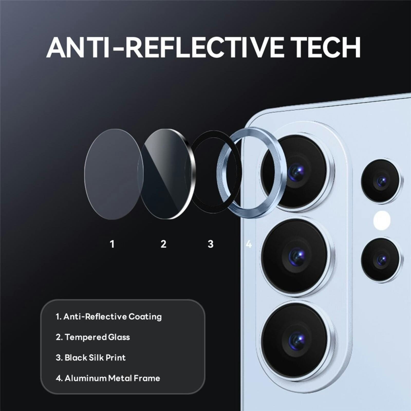 Northjo Samsung Galaxy S26 Ultra Camera Protector Rings Blauw