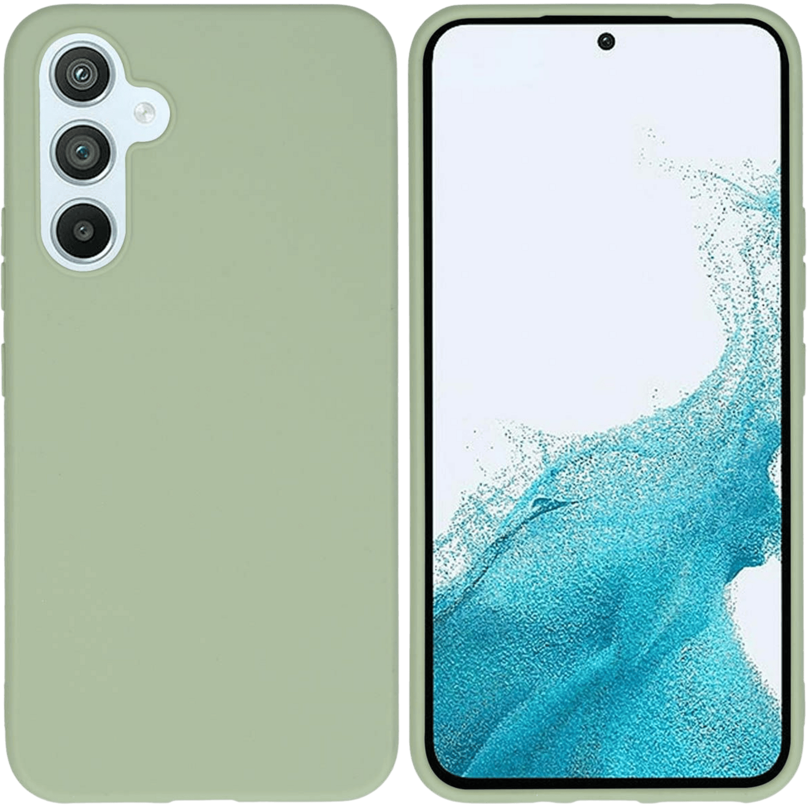 Kees Galaxy A54 Telefoonhoesje Olijfgroen - Voorkant