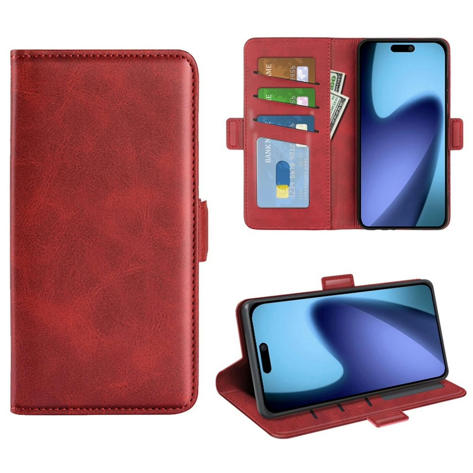 Comfycase Apple iPhone 17 Bookcase Hoesje Rood