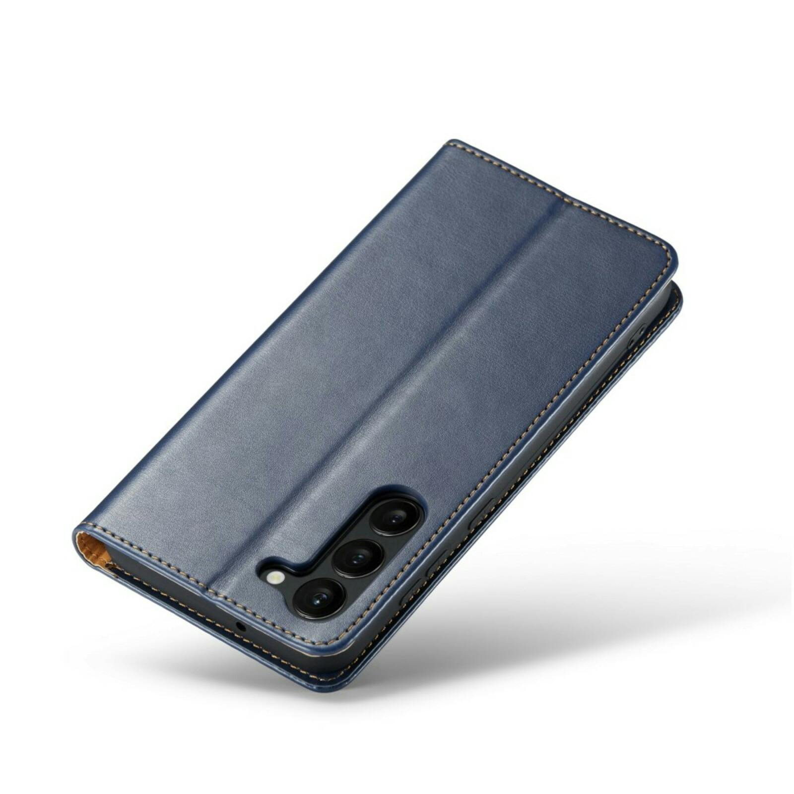 Fierre Shann Samsung Galaxy S24 Plus Slim Wallet Hoesje Blauw