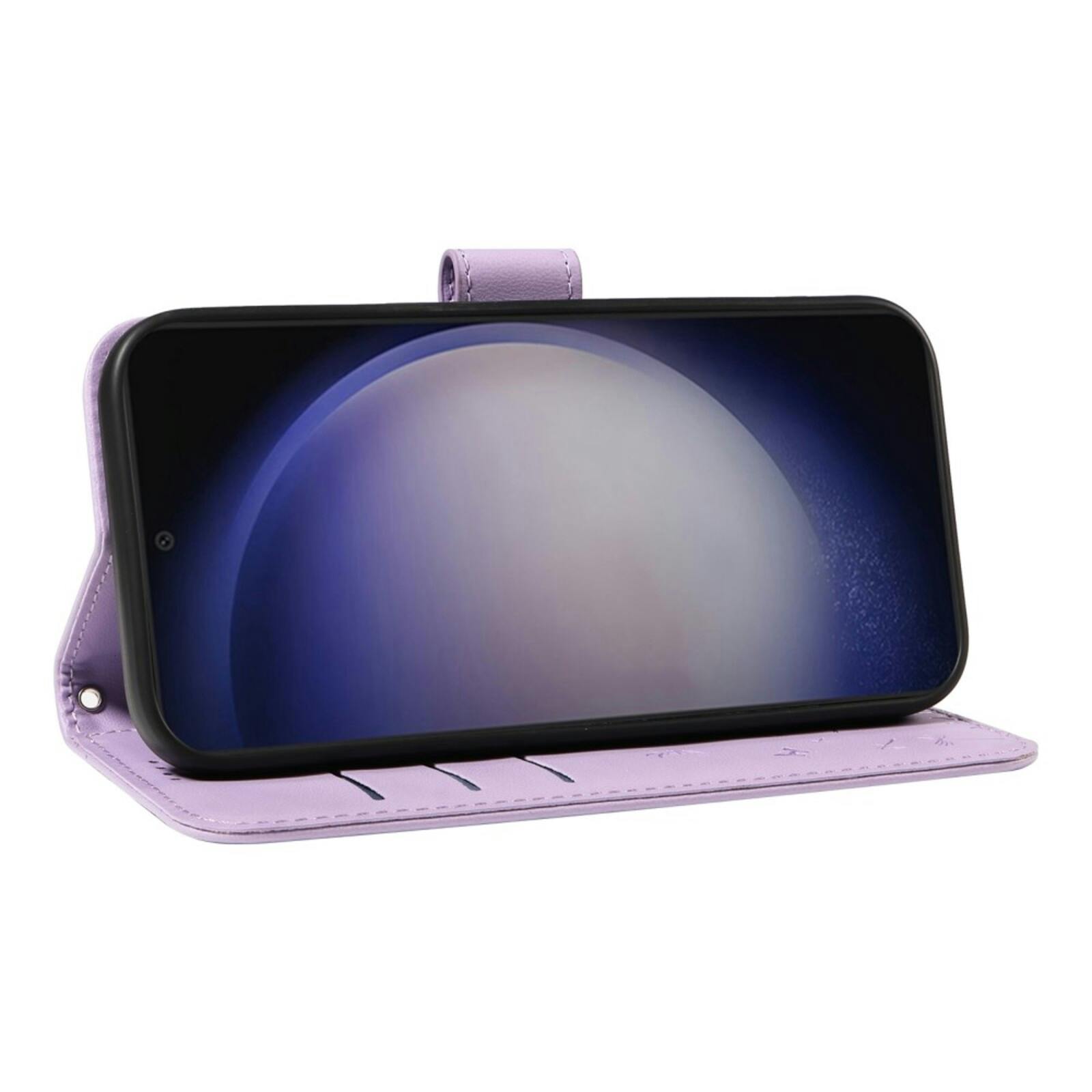 Comfycase Samsung S25 Plus / S24 Plus Dandelion Bookcase Hoesje Paars