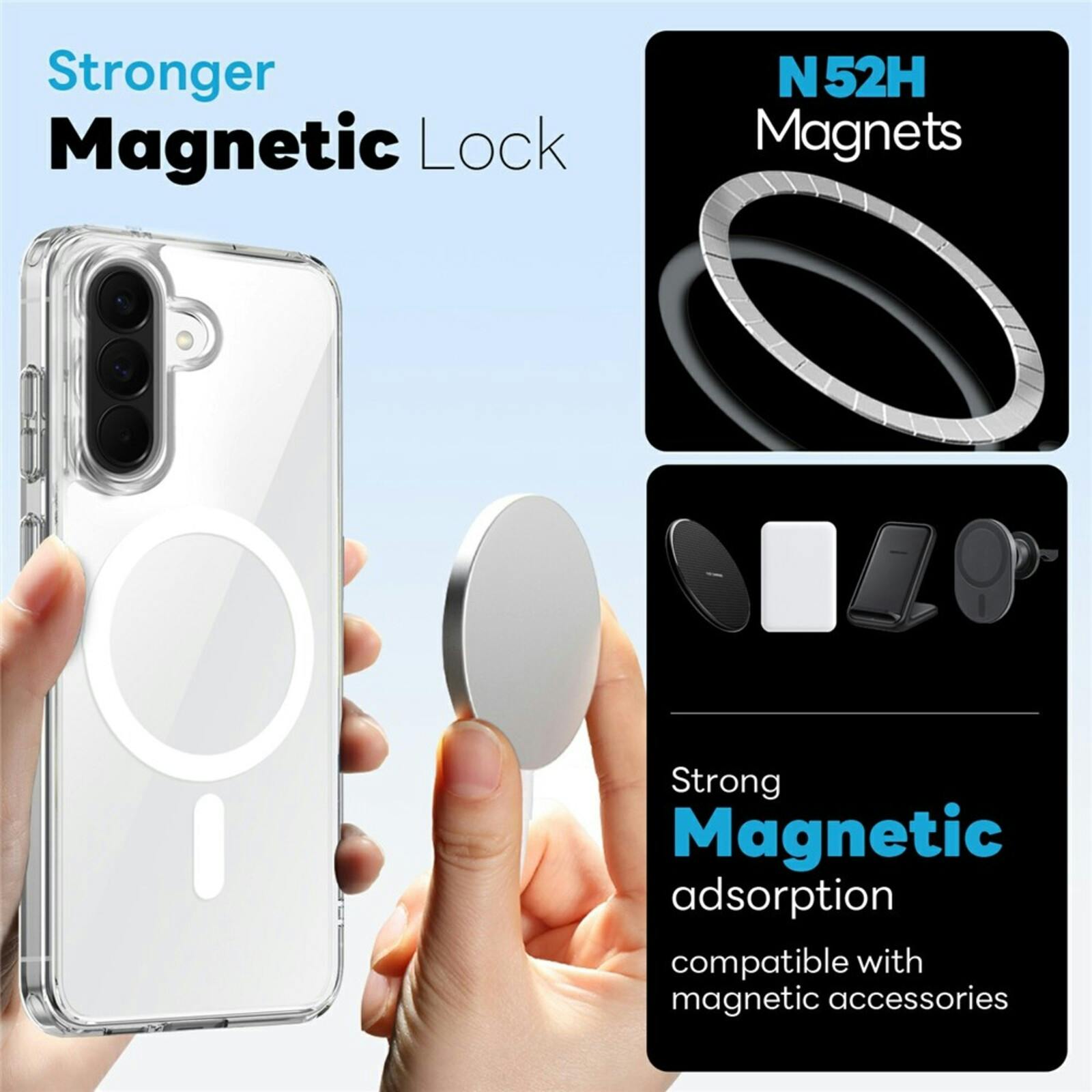 Northjo Samsung Galaxy S26 FE Magnetic All-in-One Protection Pack Transparant