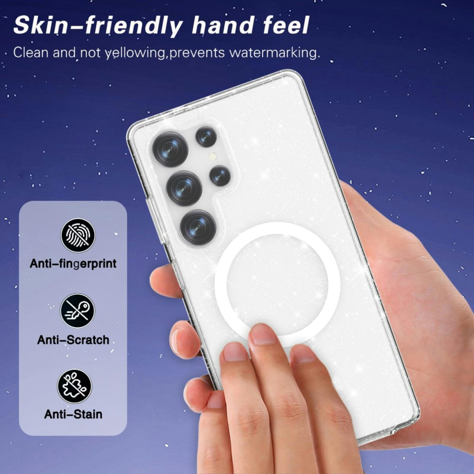 Mocaa Samsung S25 Ultra Glitz MagSafe Beschermhoesje Transparant