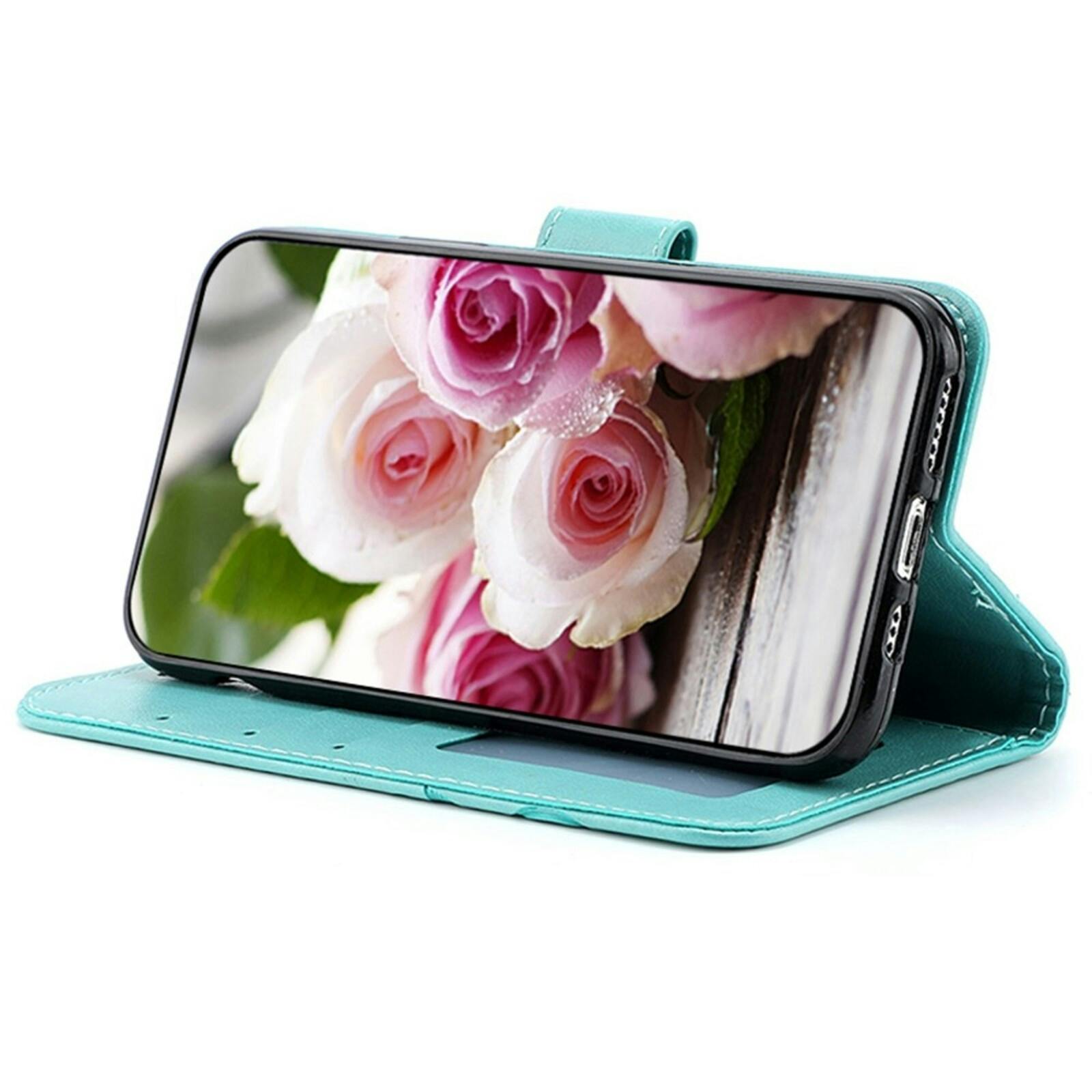 Comfycase Samsung Galaxy A27 Roses Bookcase Hoesje Groen