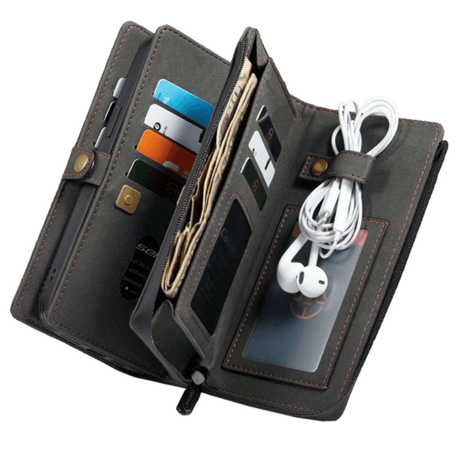 Caseme iPhone 12 Pro Max 2 in 1 Luxury Wallet Zwart