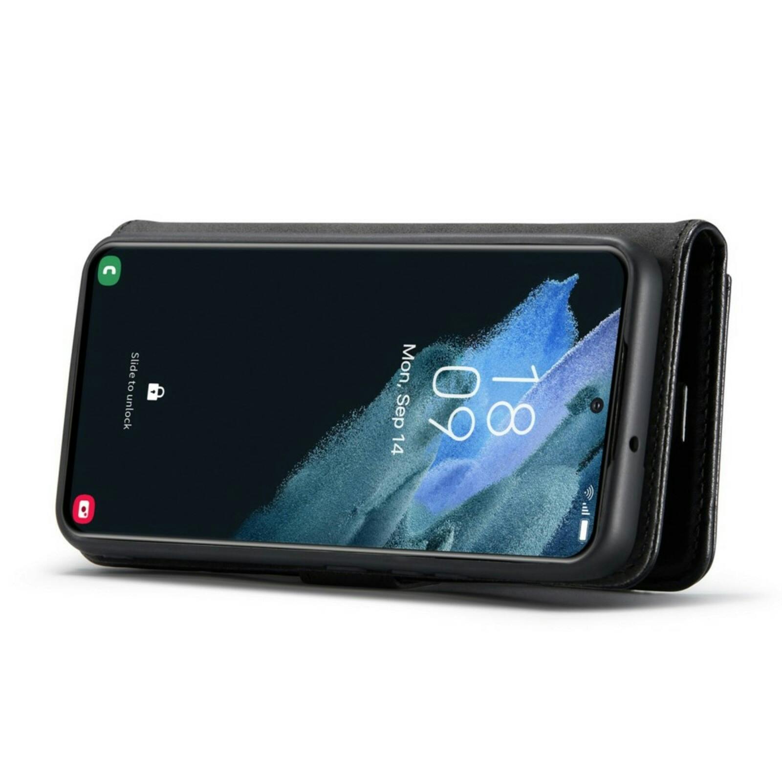 DG.MING Samsung S23 Lederen 2-in-1 Wallet Hoesje Zwart
