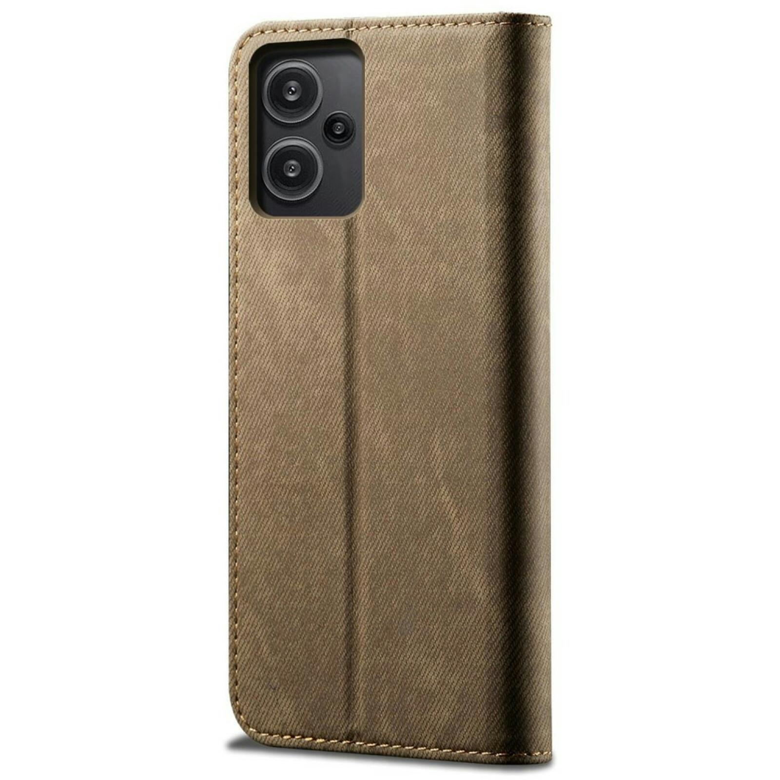 CaseBody Xiaomi Redmi Note 13 Pro Plus Denim Bookcase Bruin